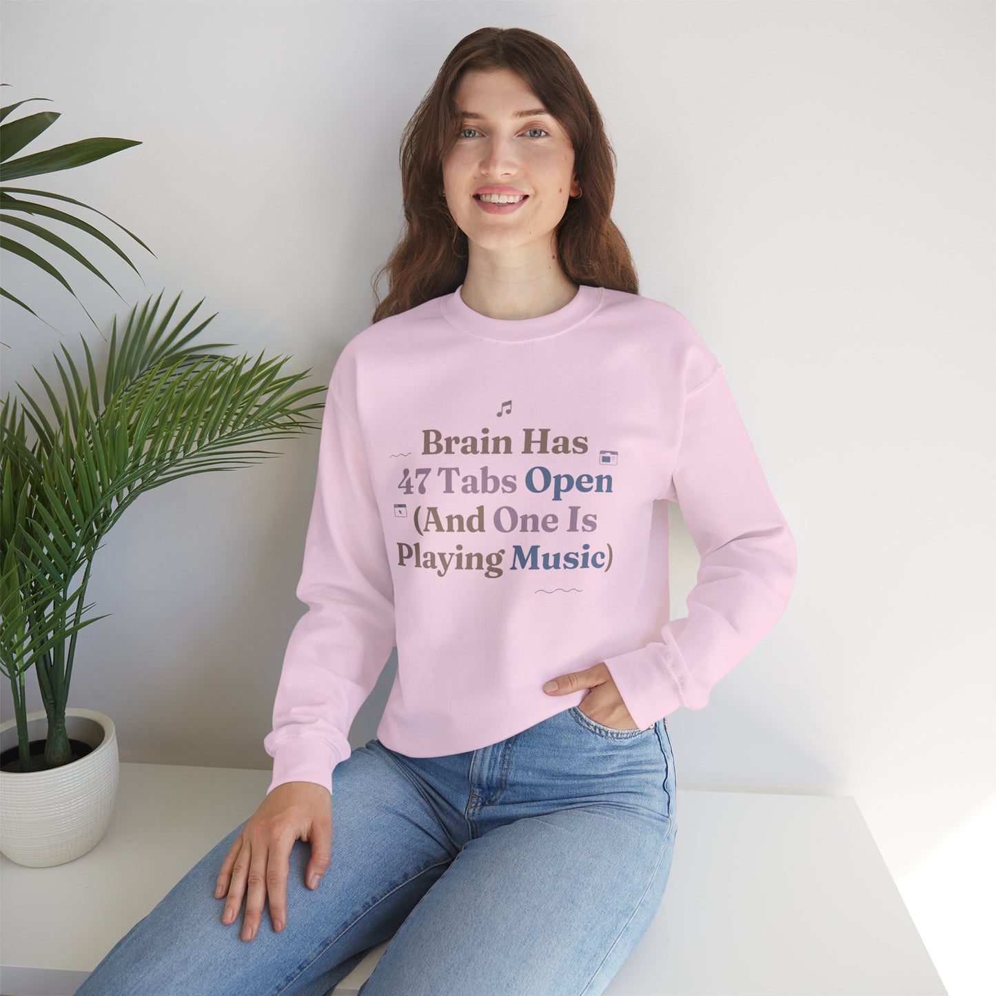 Hyperfocus Mode: '47 Tabs Open & Playing Music' Neurospicy Lofi Sweatshirt