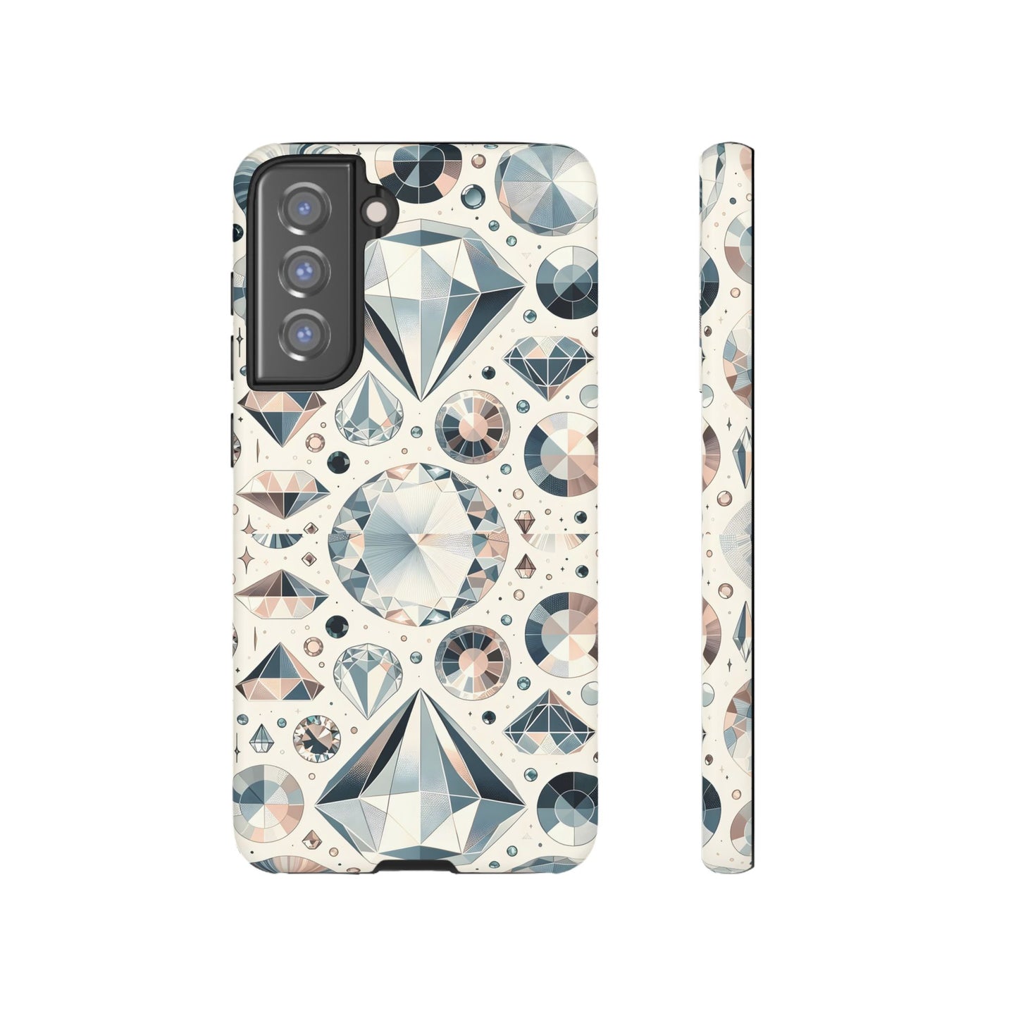 Diamond Pattern iPhone Case | Dual Layer Tough Cover | Luxury Gemstone Print | Glossy or Matte Finish | Shockproof Polycarbonate & TPU Shell