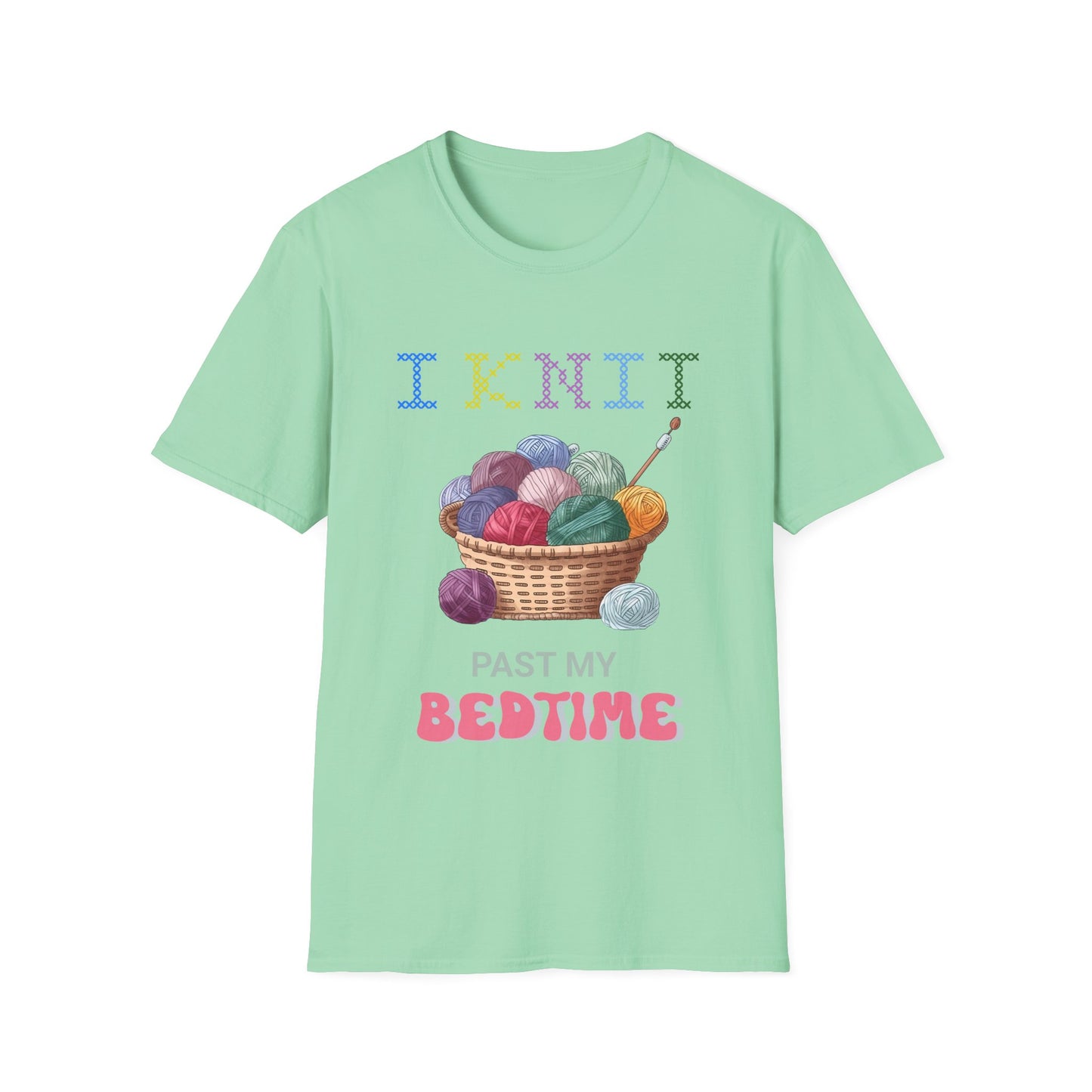 I Knit Past My Bedtime – Funny Yarn Lover T‑Shirt for Obsessive Night‑Owl Knitters