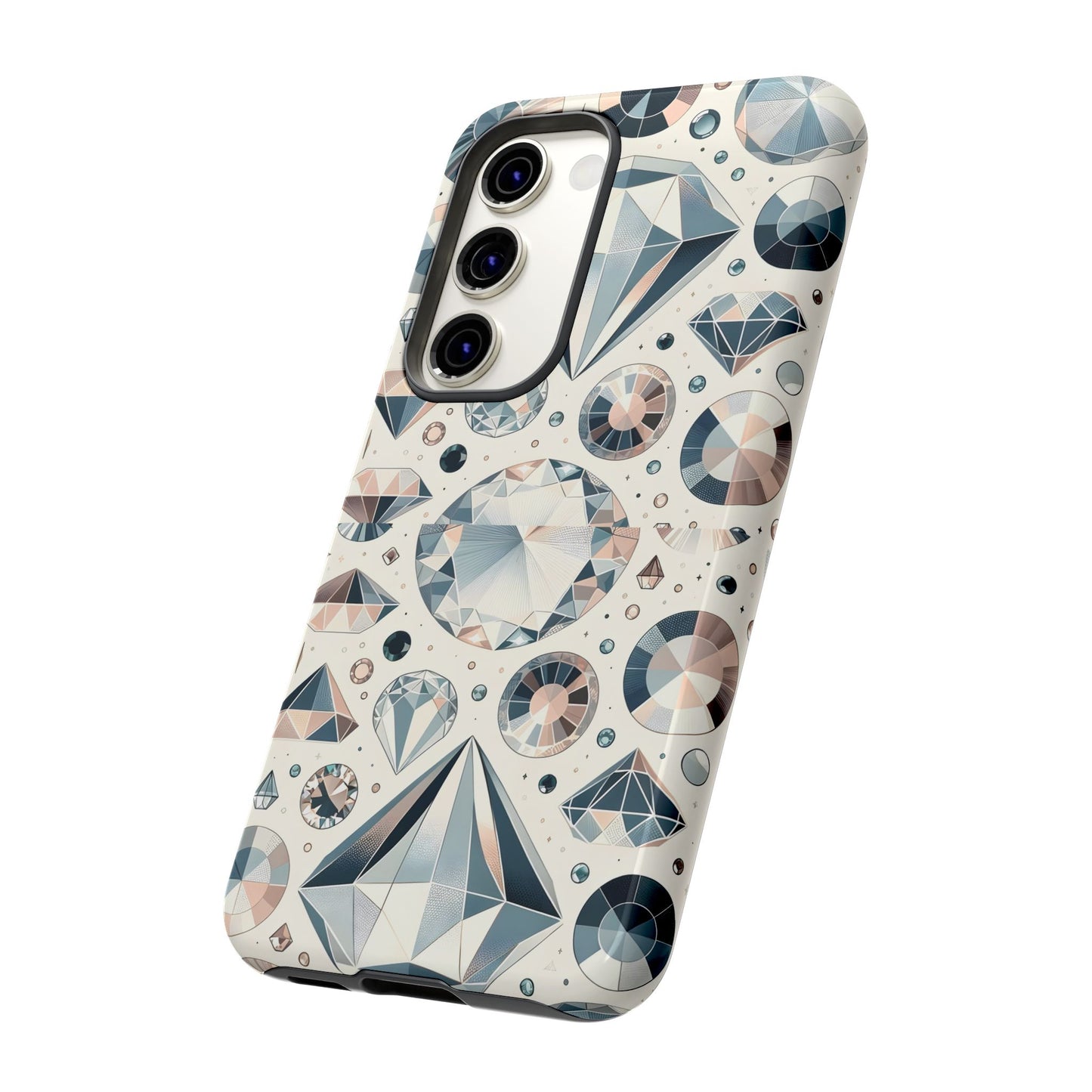 Diamond Pattern iPhone Case | Dual Layer Tough Cover | Luxury Gemstone Print | Glossy or Matte Finish | Shockproof Polycarbonate & TPU Shell