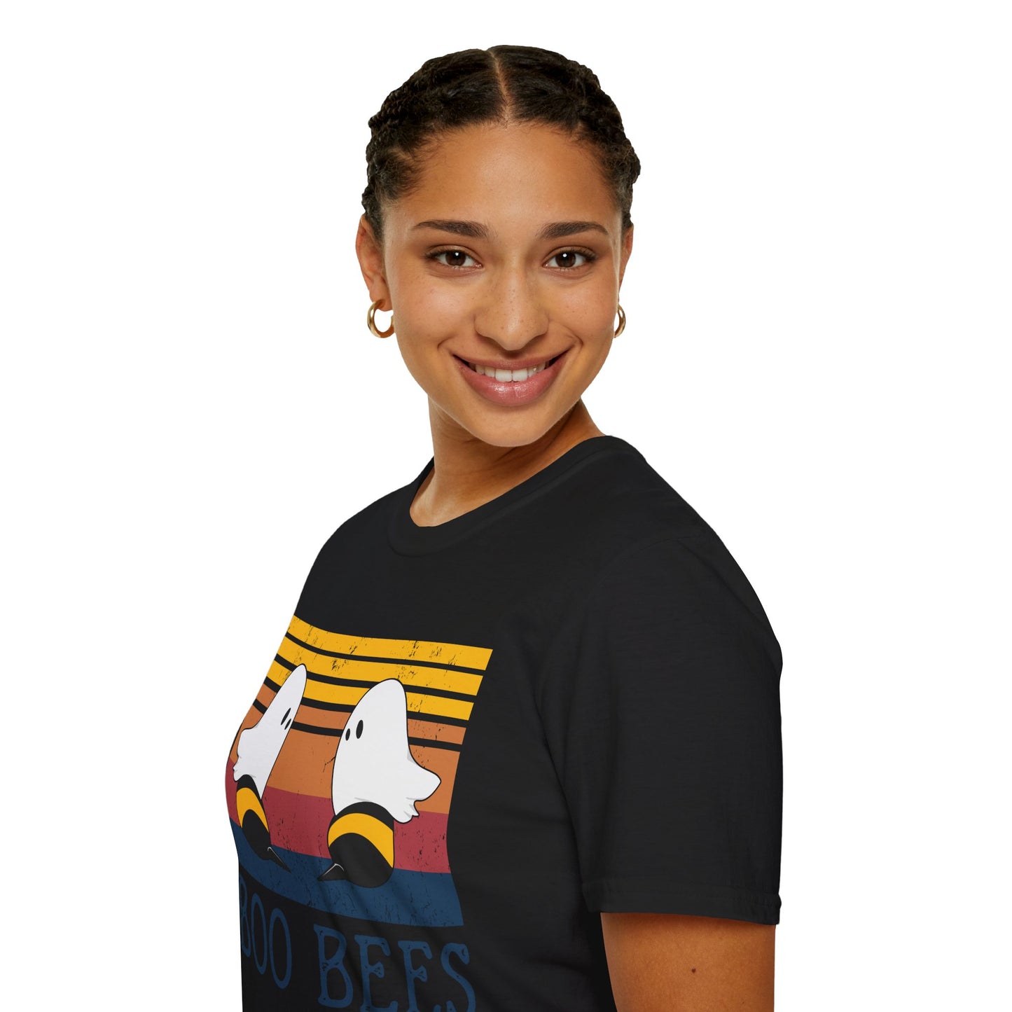 BOO BEES Retro Ghost‑Bee T‑Shirt – Funny Halloween Pun Tee for Spooky Season