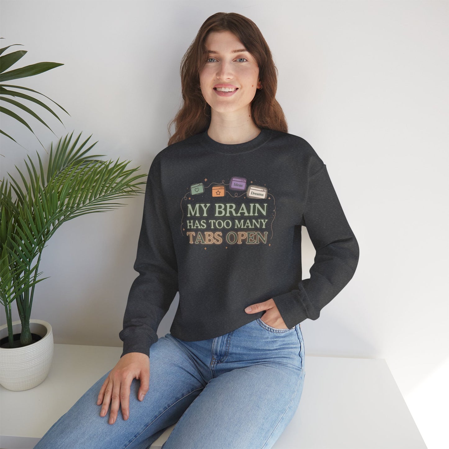 ADHD Hyper-fixation Mode | Retro Aesthetic Crewneck Sweatshirt