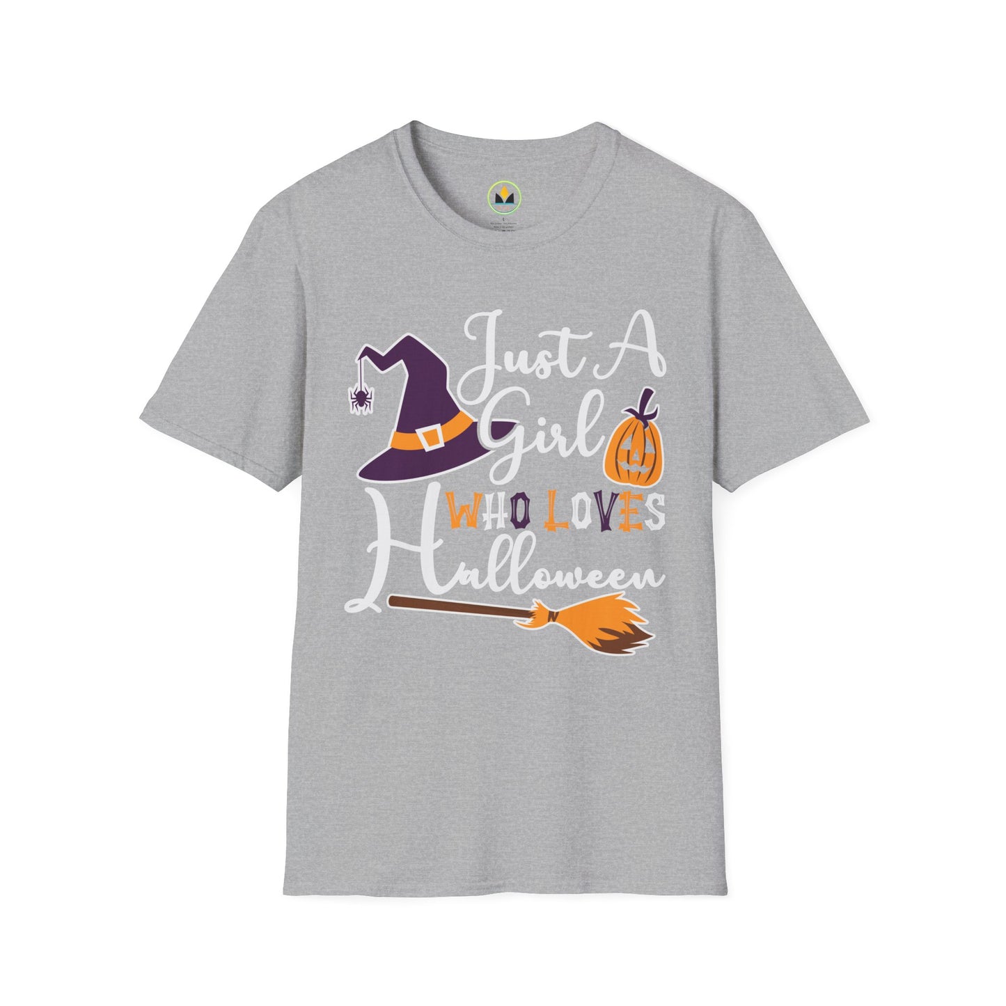 Just A Girl Who Loves Halloween - Witch & Pumpkin Unisex Softstyle T-Shirt