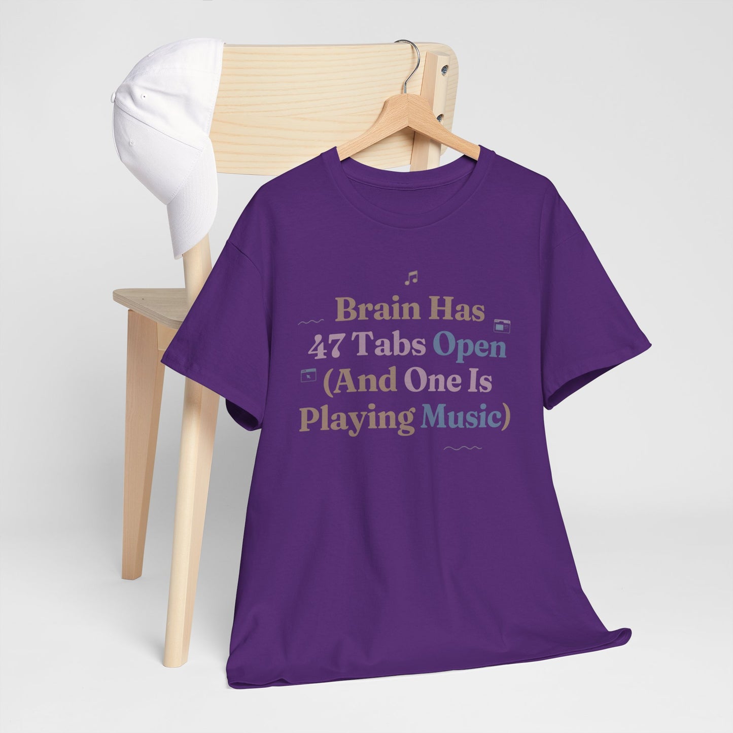 ADHD Lofi Aesthetic: 'Brain Has 47 Tabs Open (And One Is Playing Music)' Graphic Tee