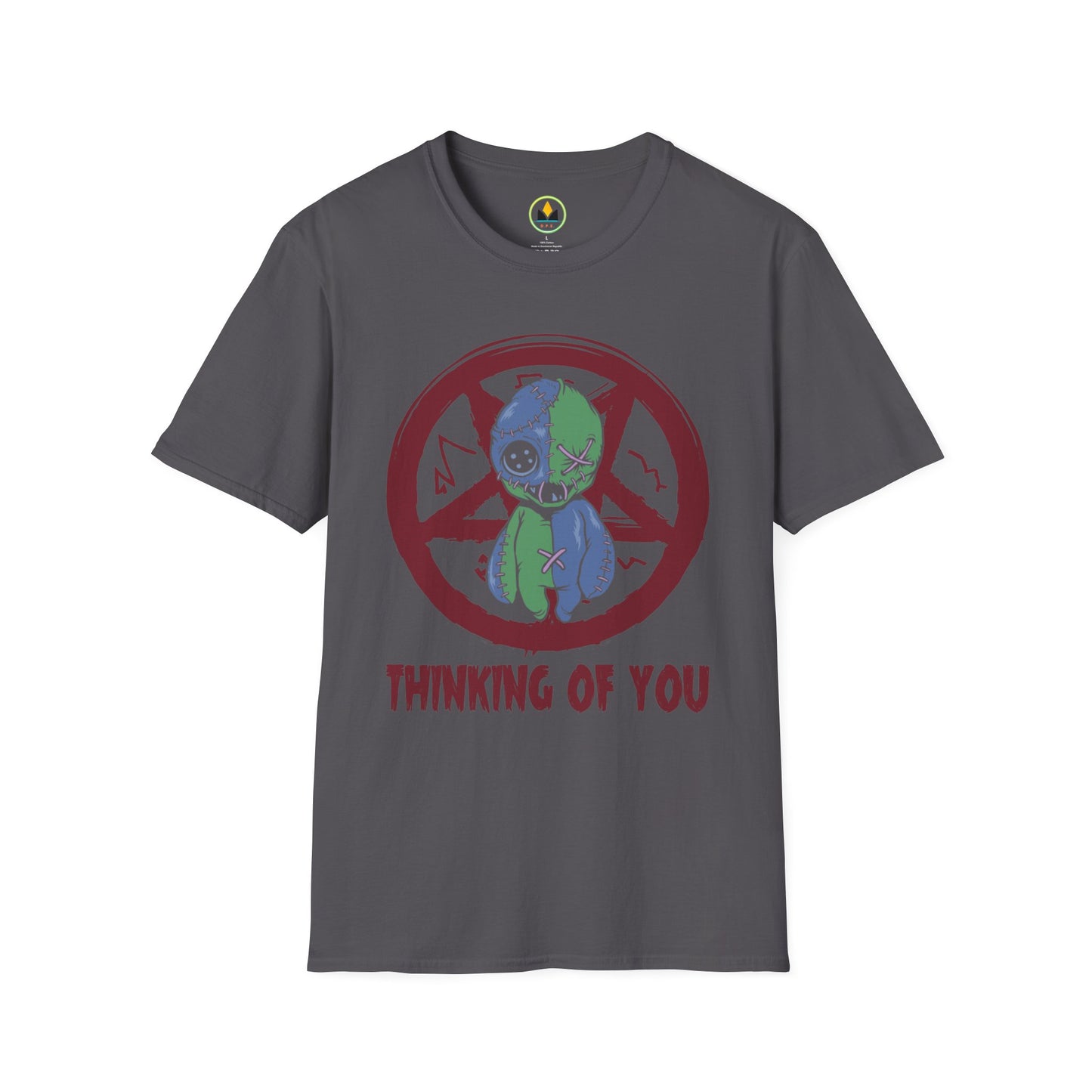 Spooky Voodoo Doll Prohibition Tee - Unique Halloween ‘Thinking of You’ Shirt