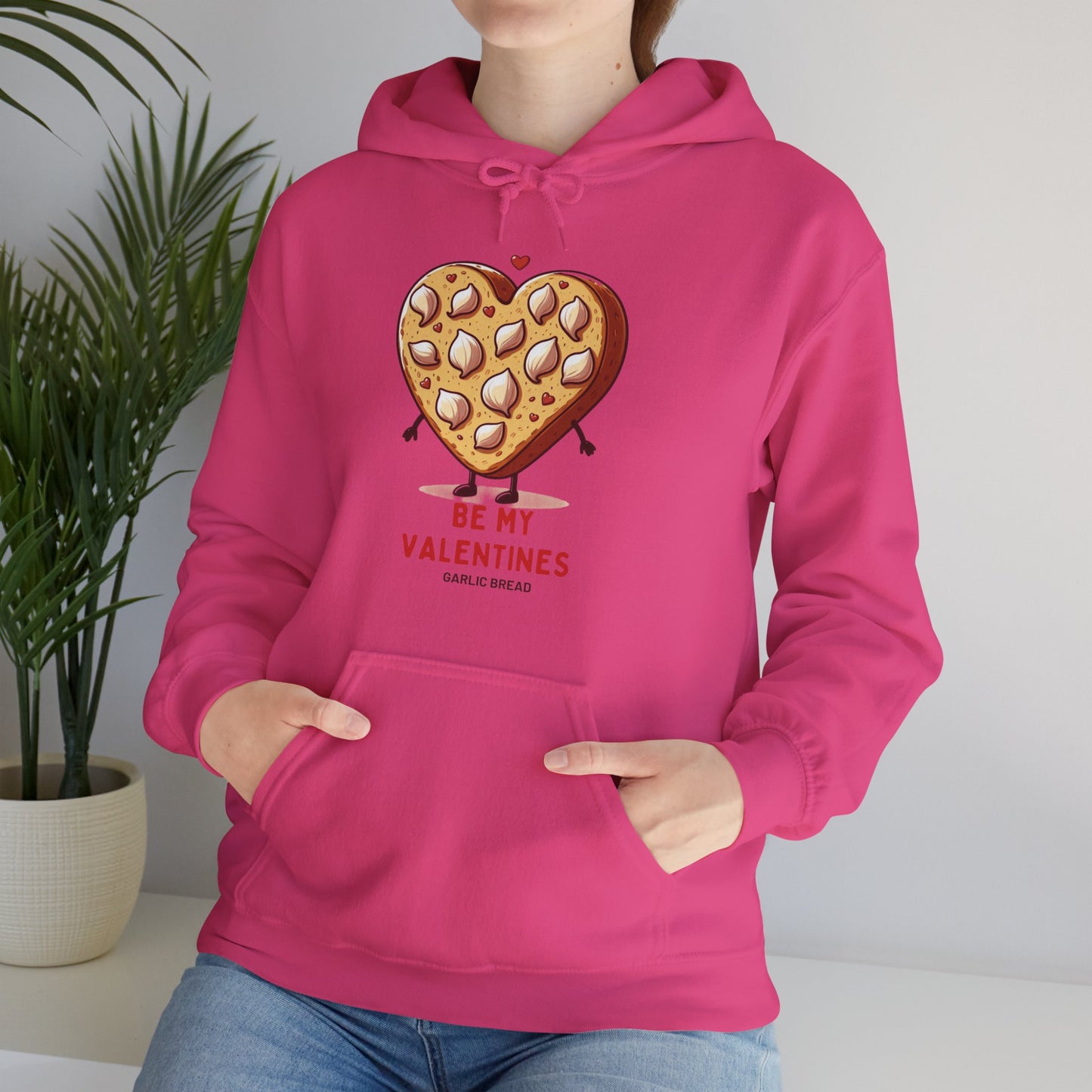 Garlic Bread Heart Hoodie Be My Valentines Unisex Sweatshirt - Funny Foodie Gift