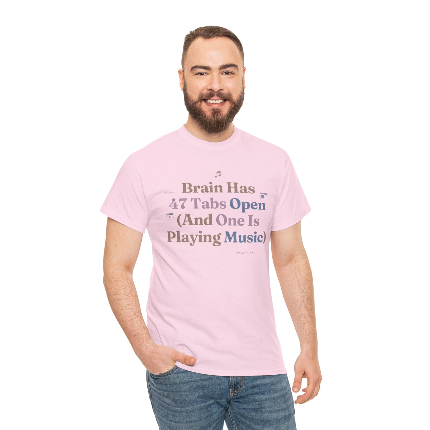 ADHD Lofi Aesthetic: 'Brain Has 47 Tabs Open (And One Is Playing Music)' Graphic Tee