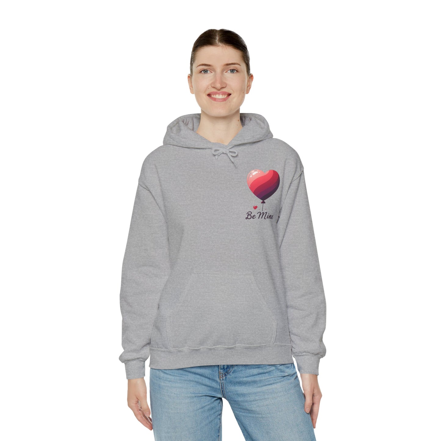 Minimalist Be Mine Valentine Heart Balloon Hoodie | Aesthetic Romantic Couple Sweatshirt