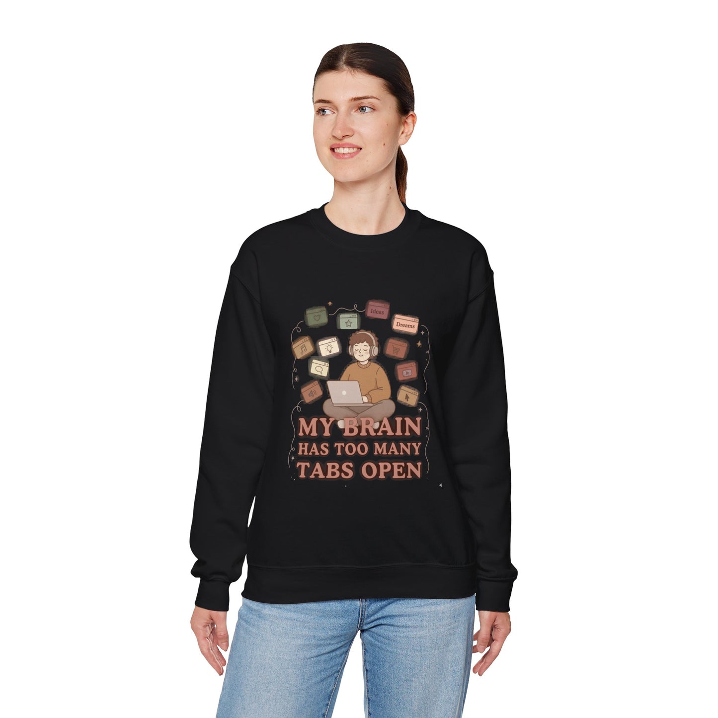 The "Balanced Chaos" Earth Tone ADHD Crewneck