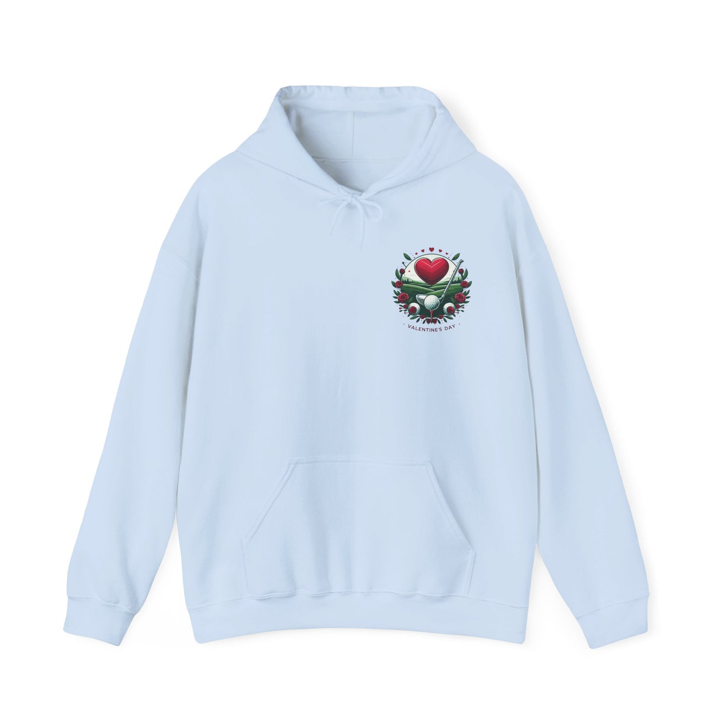 Viral Valentines Golf Heart Hoodie - Cute Roses & Golf Ball Graphic Unisex Sweatshirt - Unique Romantic Golfer Gift