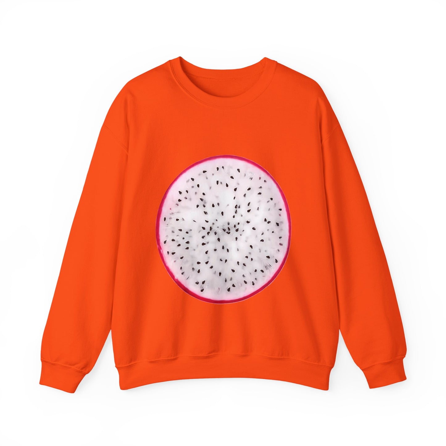 Dragon Fruit Slice Crewneck Sweatshirt | Aesthetic "Pitaya" Pullover | Funny Lazy Halloween Costume & Foodie Gif