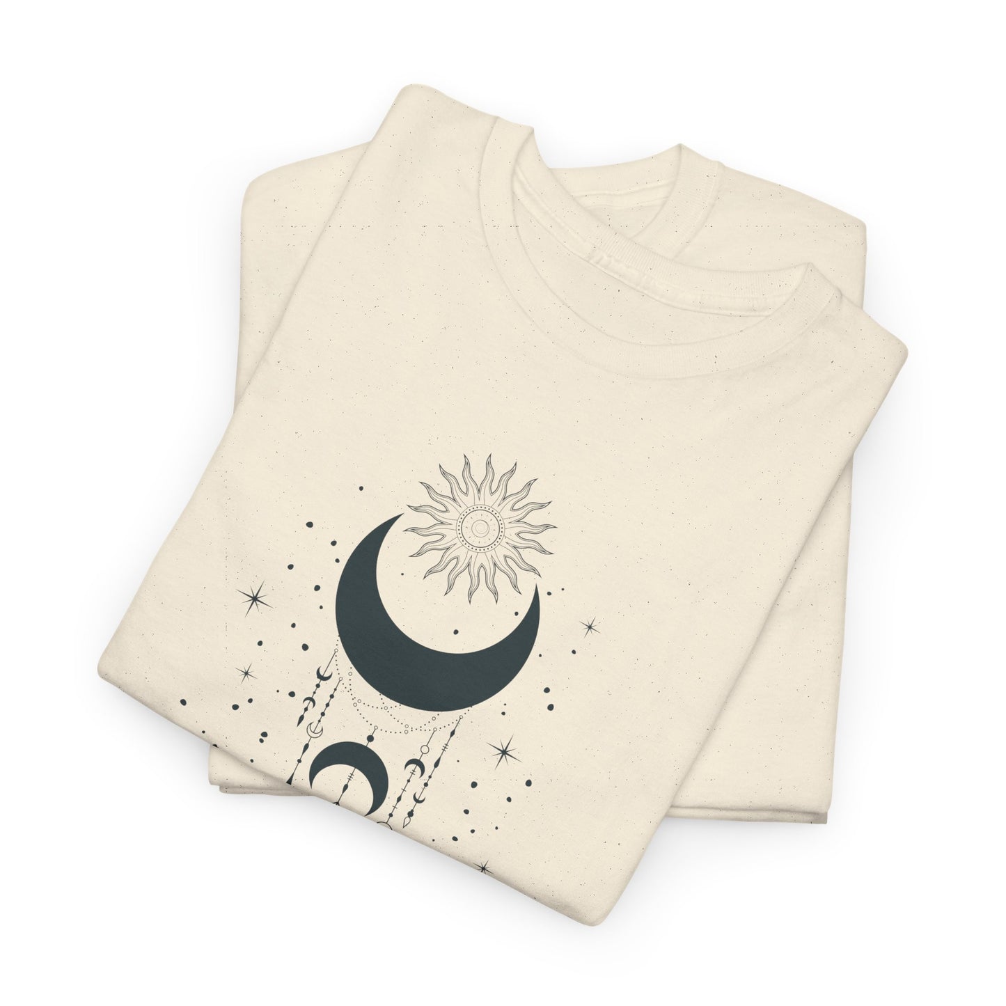 Celestial Moon & Sun Shirt | Boho Mystical Line Art Tee | Spiritual Astrology Gift | Heavy Cotton Unisex Top | Witchy Yoga T-Shirt