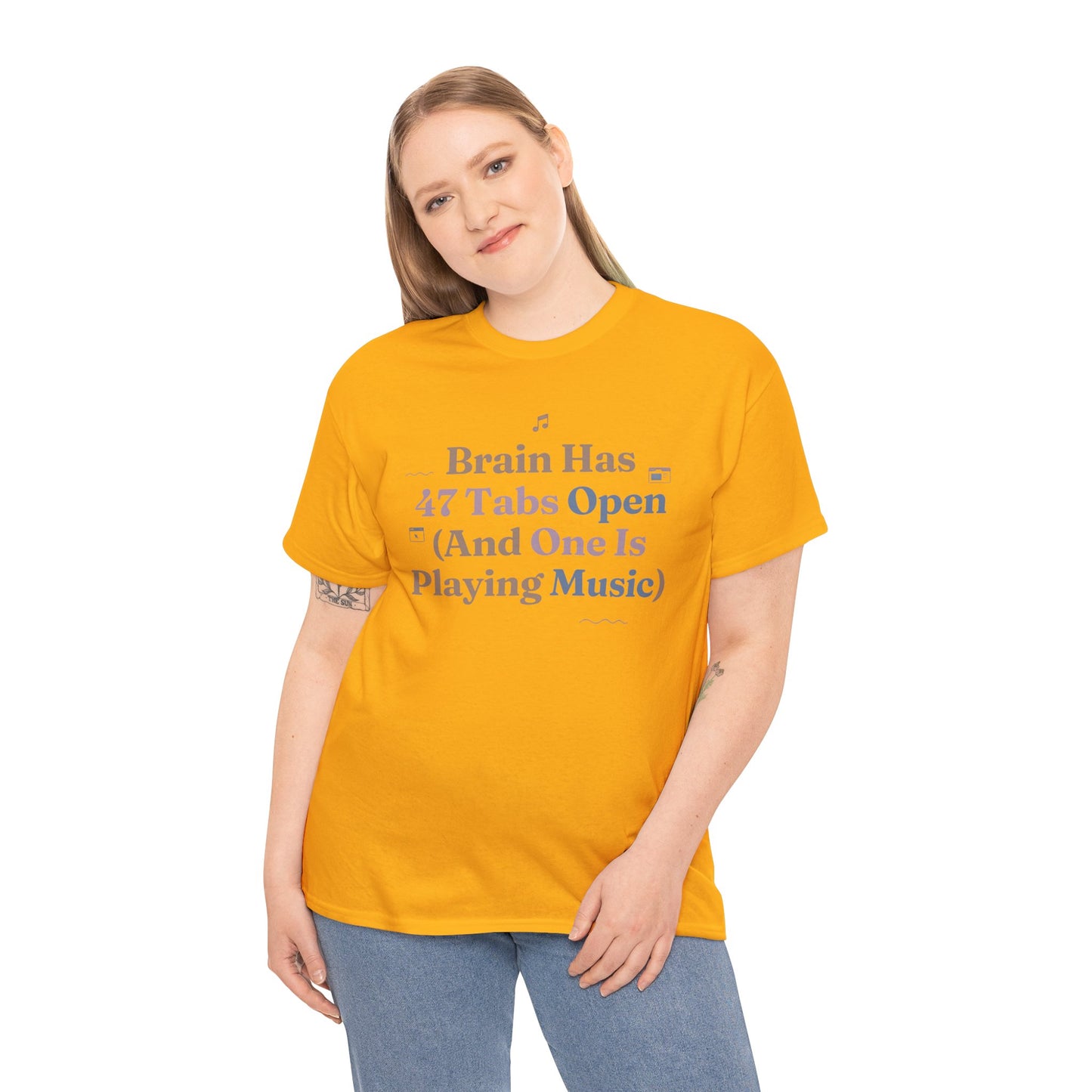 ADHD Lofi Aesthetic: 'Brain Has 47 Tabs Open (And One Is Playing Music)' Graphic Tee