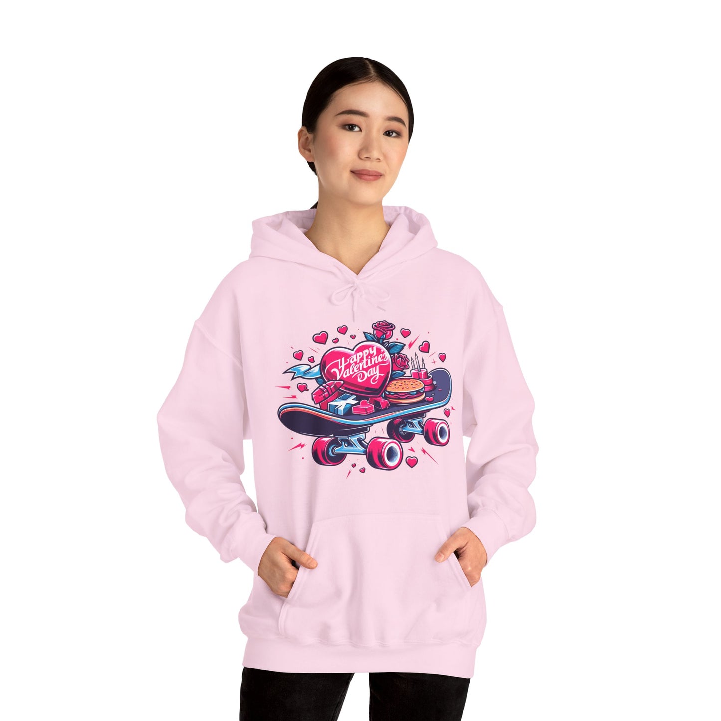 Skateboard Valentine's Hoodie | Edgy "Ride & Love" Graphic Sweatshirt | Funny Skater Gift
