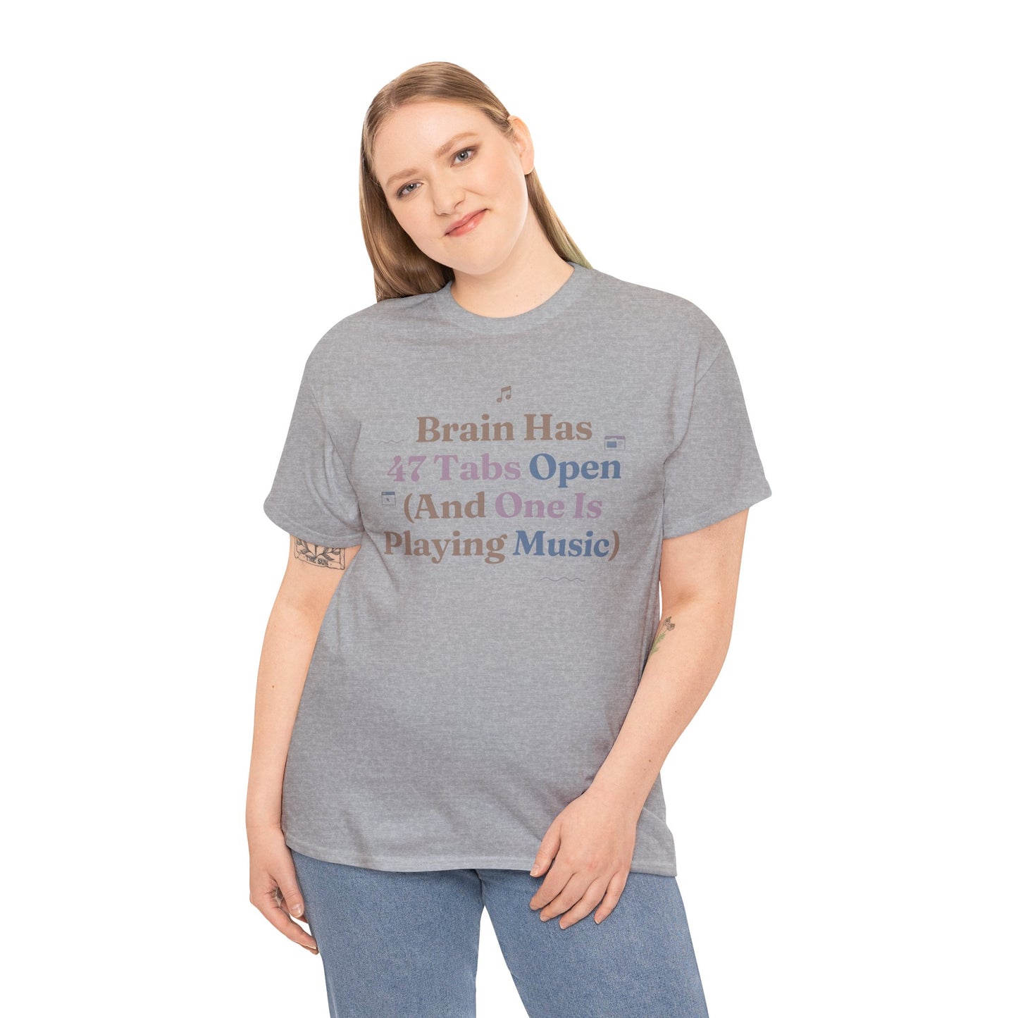 ADHD Lofi Aesthetic: 'Brain Has 47 Tabs Open (And One Is Playing Music)' Graphic Tee