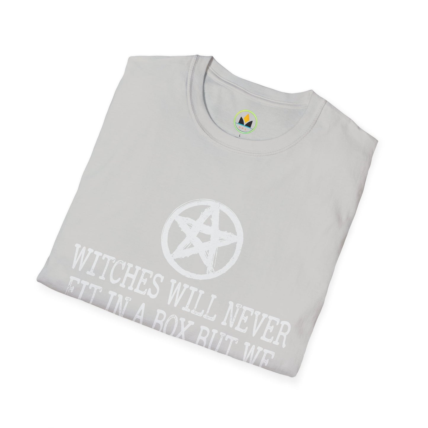 Witches Will Never Fit in a Box – Pentagram Circle Witchy T‑Shirt for Modern Coven Queens