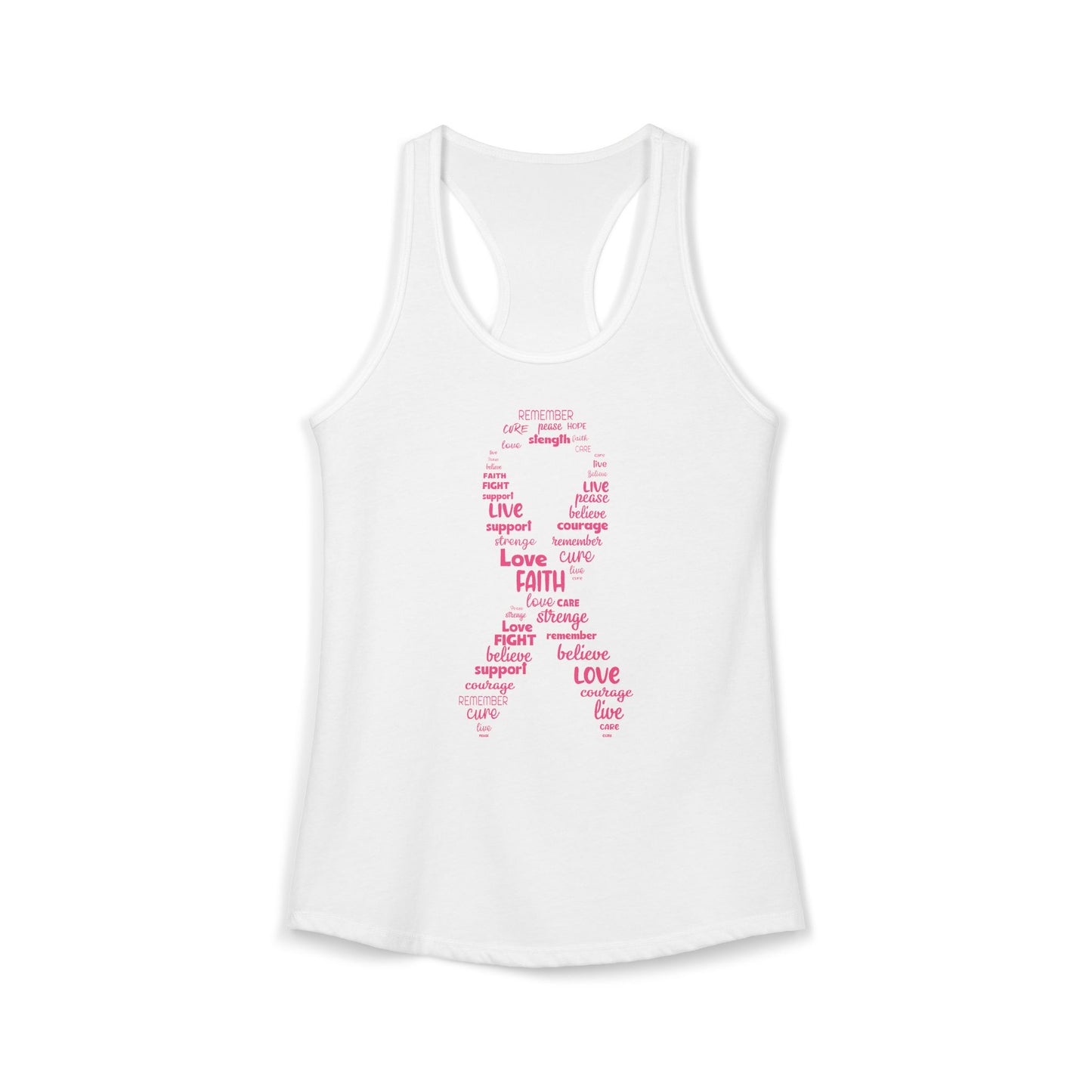 Empowerment Pink Ribbon Tank Top | Cancer Awareness Racerback | "Hope & Strength" Survivor Shirt