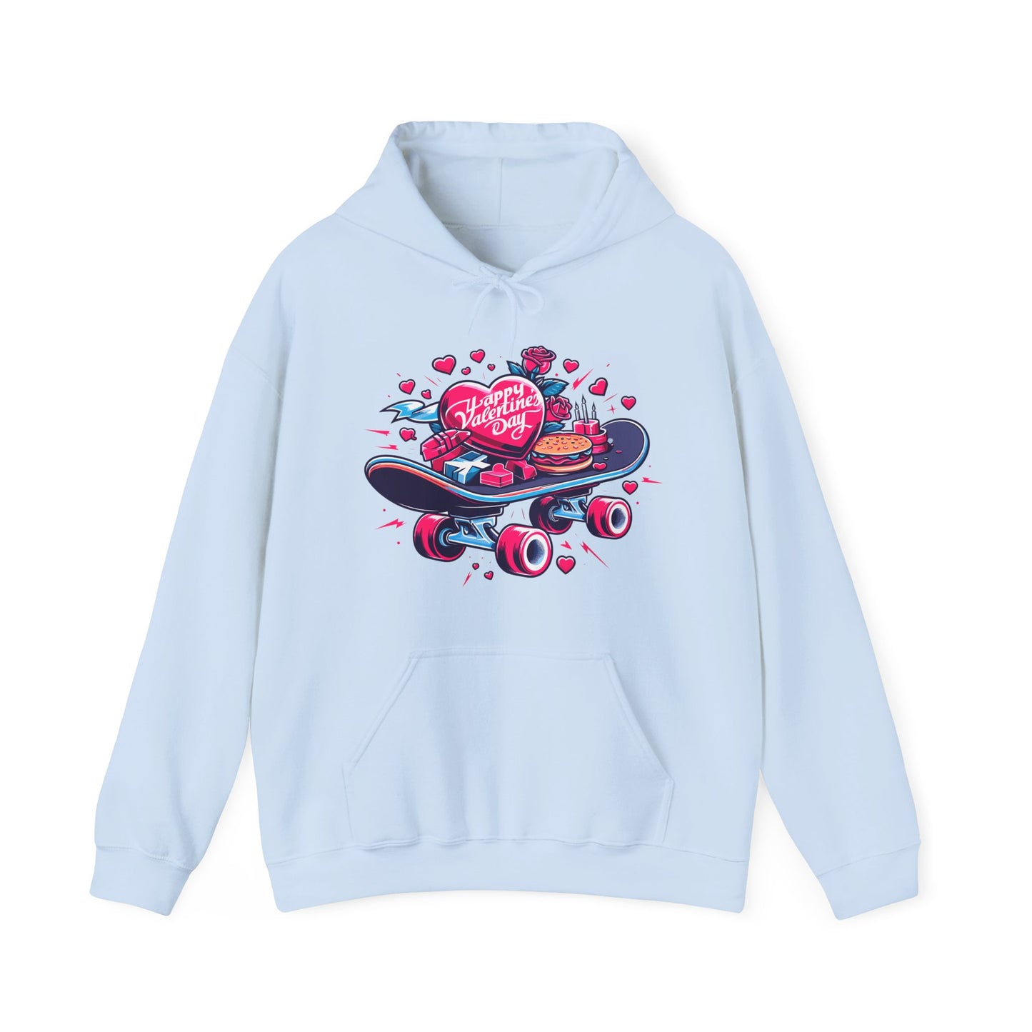 Skateboard Valentine's Hoodie | Edgy "Ride & Love" Graphic Sweatshirt | Funny Skater Gift