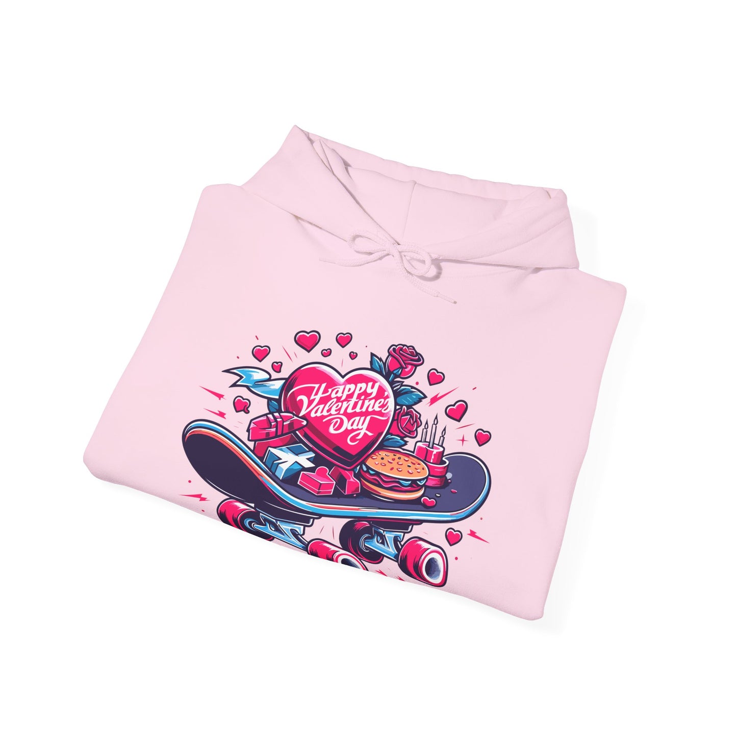 Skateboard Valentine's Hoodie | Edgy "Ride & Love" Graphic Sweatshirt | Funny Skater Gift