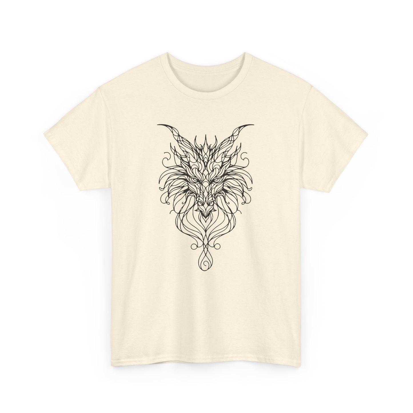 Mystical Dragon Line Art Tee – Elegant Fantasy Creature Design