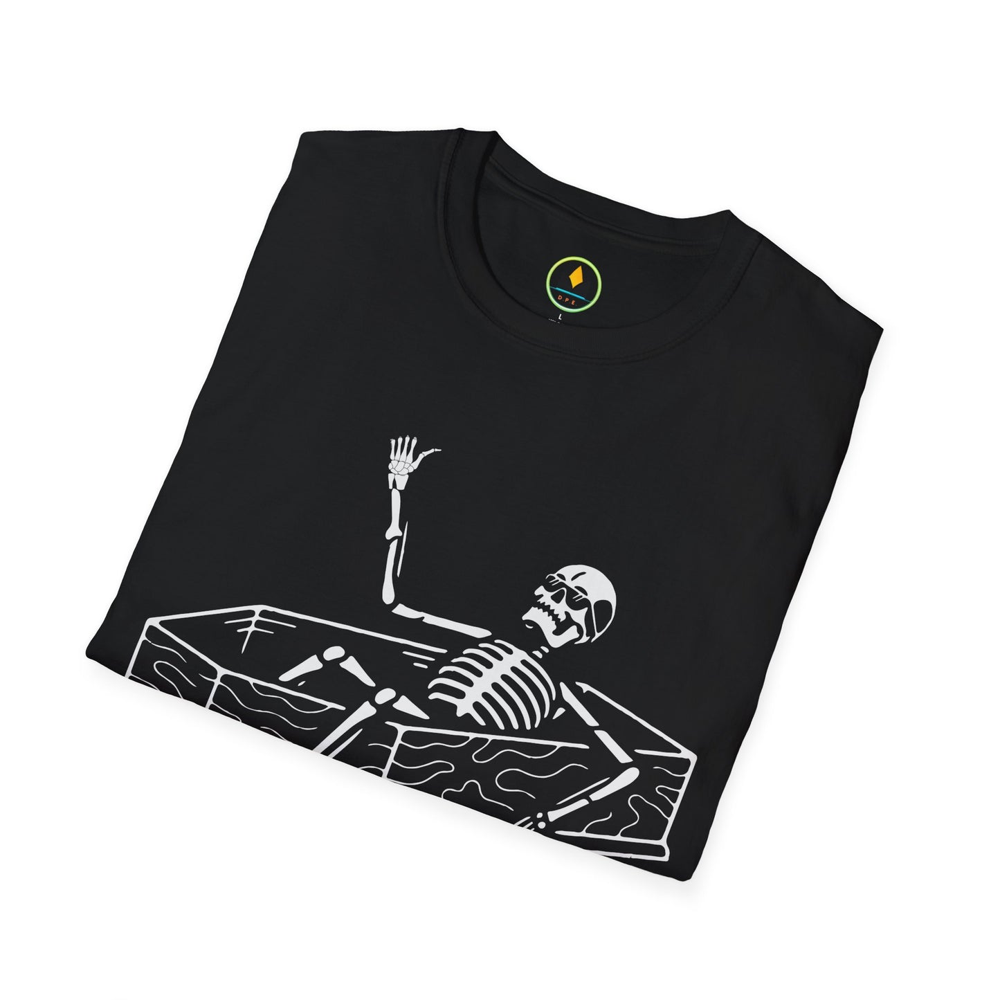 Never Better Skeleton Coffin T‑Shirt – Dark Humor Goth Tee for the Delightfully Dead Inside