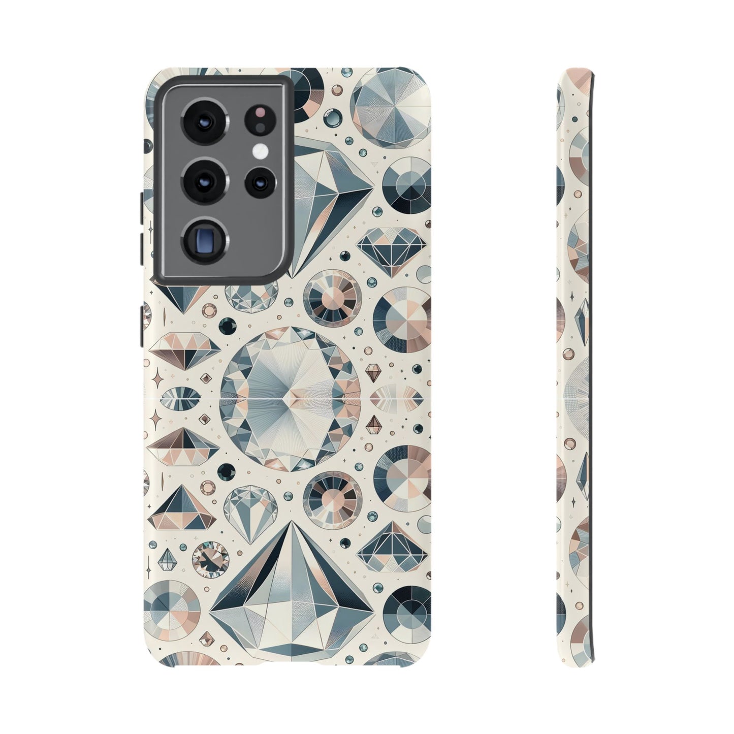 Diamond Pattern iPhone Case | Dual Layer Tough Cover | Luxury Gemstone Print | Glossy or Matte Finish | Shockproof Polycarbonate & TPU Shell