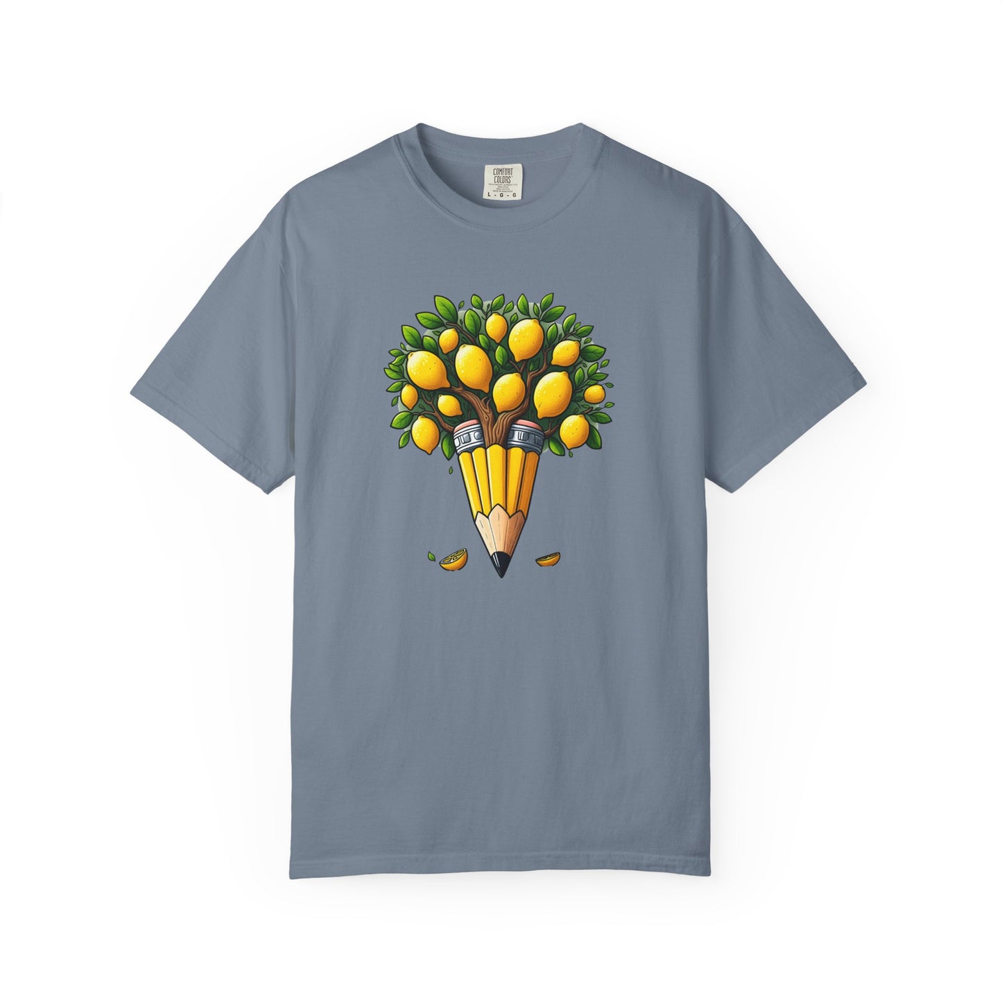 Artistic Lemon Pencil Tree T-Shirt - Unique Art & Nature Celebrating Growth and Imagination