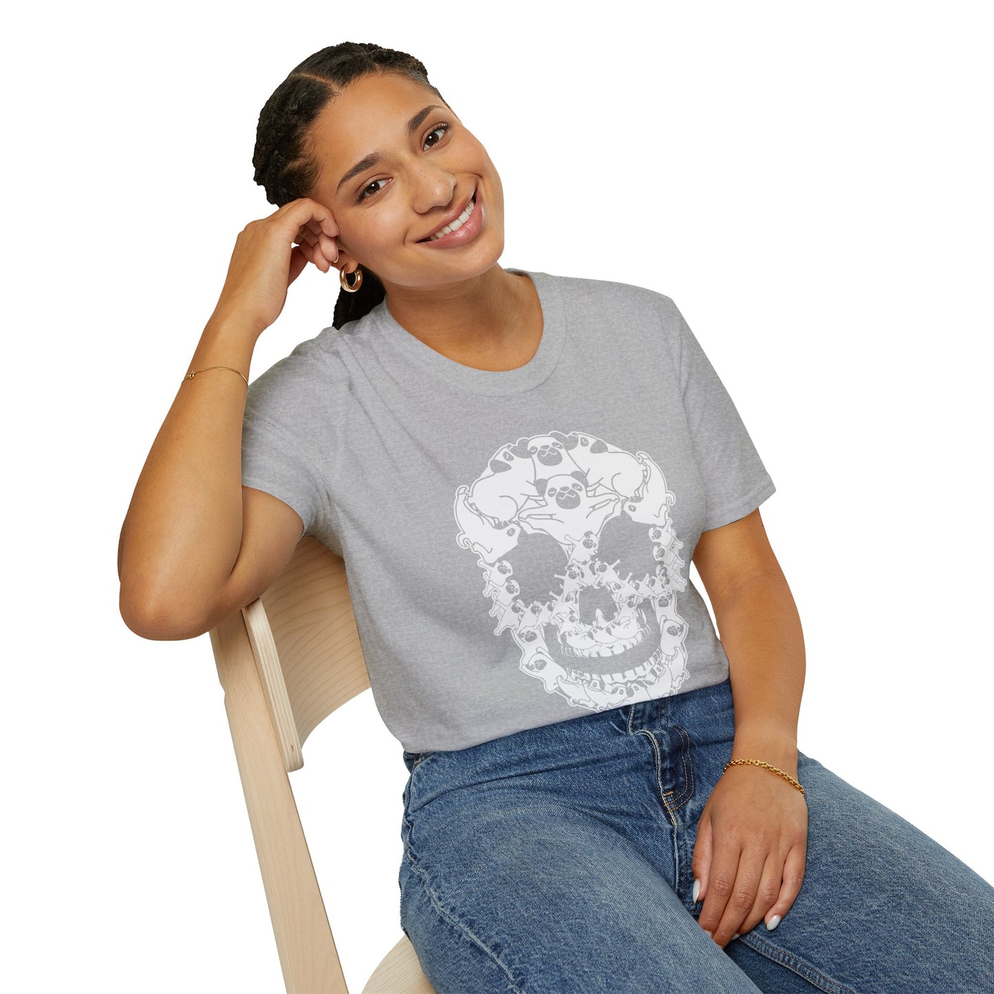 Pug Skull Shirt | Funny Gothic Dog Lover Tee | Optical Illusion Skeleton Pug Gift | Edgy Pet Owner Top | Halloween & Everyday Wear