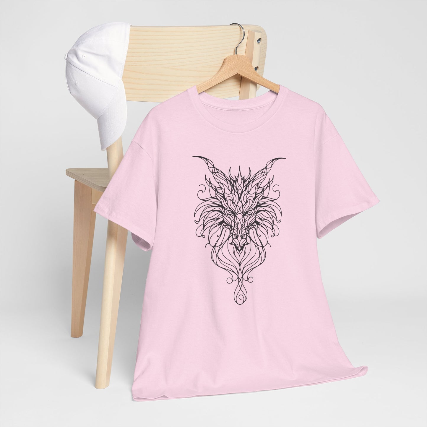 Dragon Line Art Shirt | Mythical Creature Sketch Tee | Minimalist Tattoo Style Top | Intricate Fantasy Art Gift | Unisex White T-Shirt