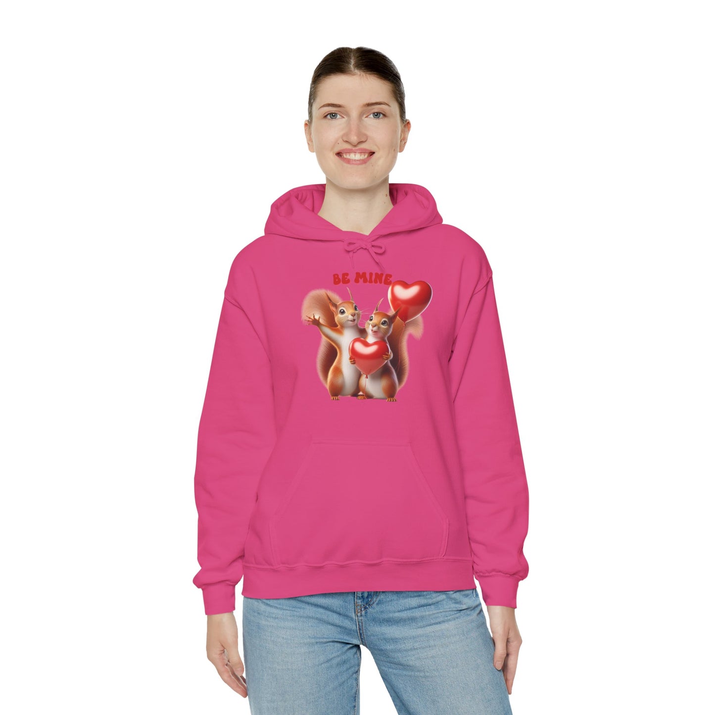 Nutty for You: "Be Mine" Squirrel Couple Love Heart Hoodie