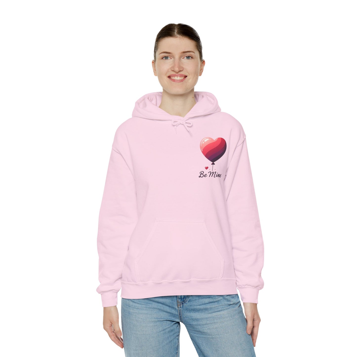 Minimalist Be Mine Valentine Heart Balloon Hoodie | Aesthetic Romantic Couple Sweatshirt