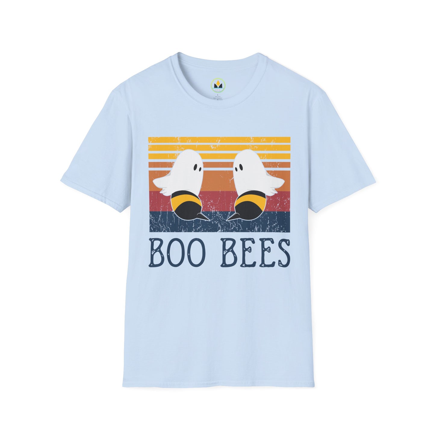 BOO BEES Retro Ghost‑Bee T‑Shirt – Funny Halloween Pun Tee for Spooky Season
