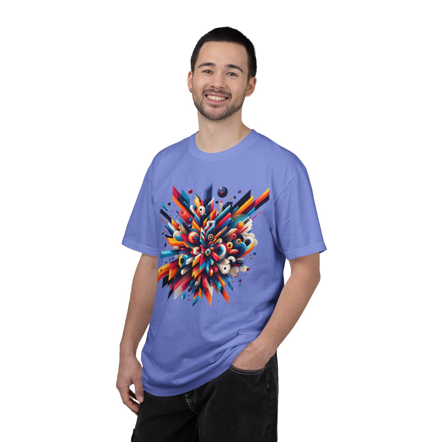 Abstract Art Energy Shirt | Comfort Colors 1717 | Vibrant Geometric Explosion Tee | Soft Washed Garment Dyed Cotton | Artistic Streetwear
