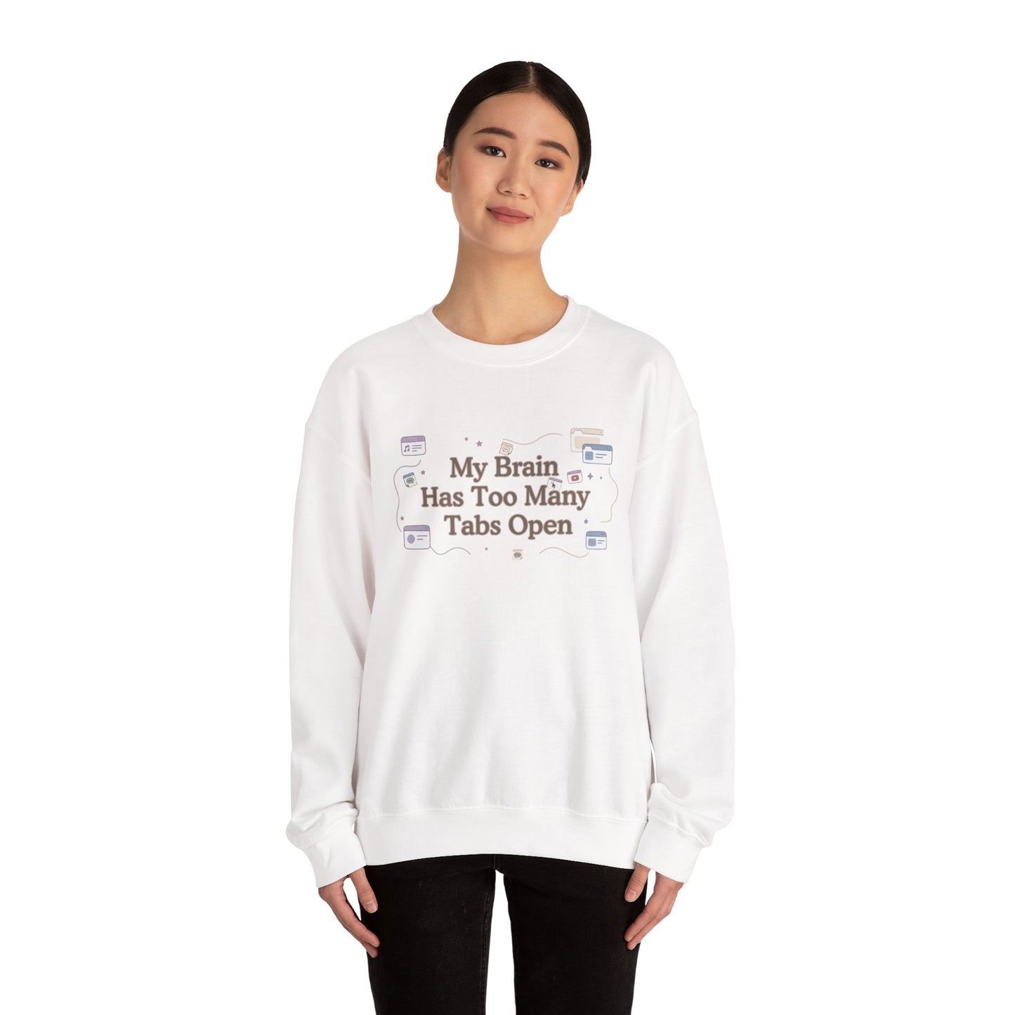 ADHD Minimalist Brain | Oversized Aesthetic Crewneck Sweatshirt
