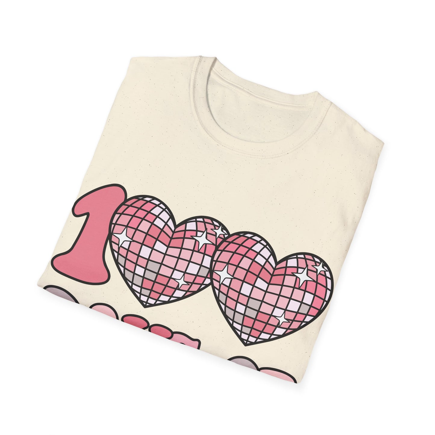 00 Days of School Shirt | Retro Pink Disco Hearts Tee | Vintage Bubble Letter Teacher & Student Top | Soft Ring-Spun Cotton Gift