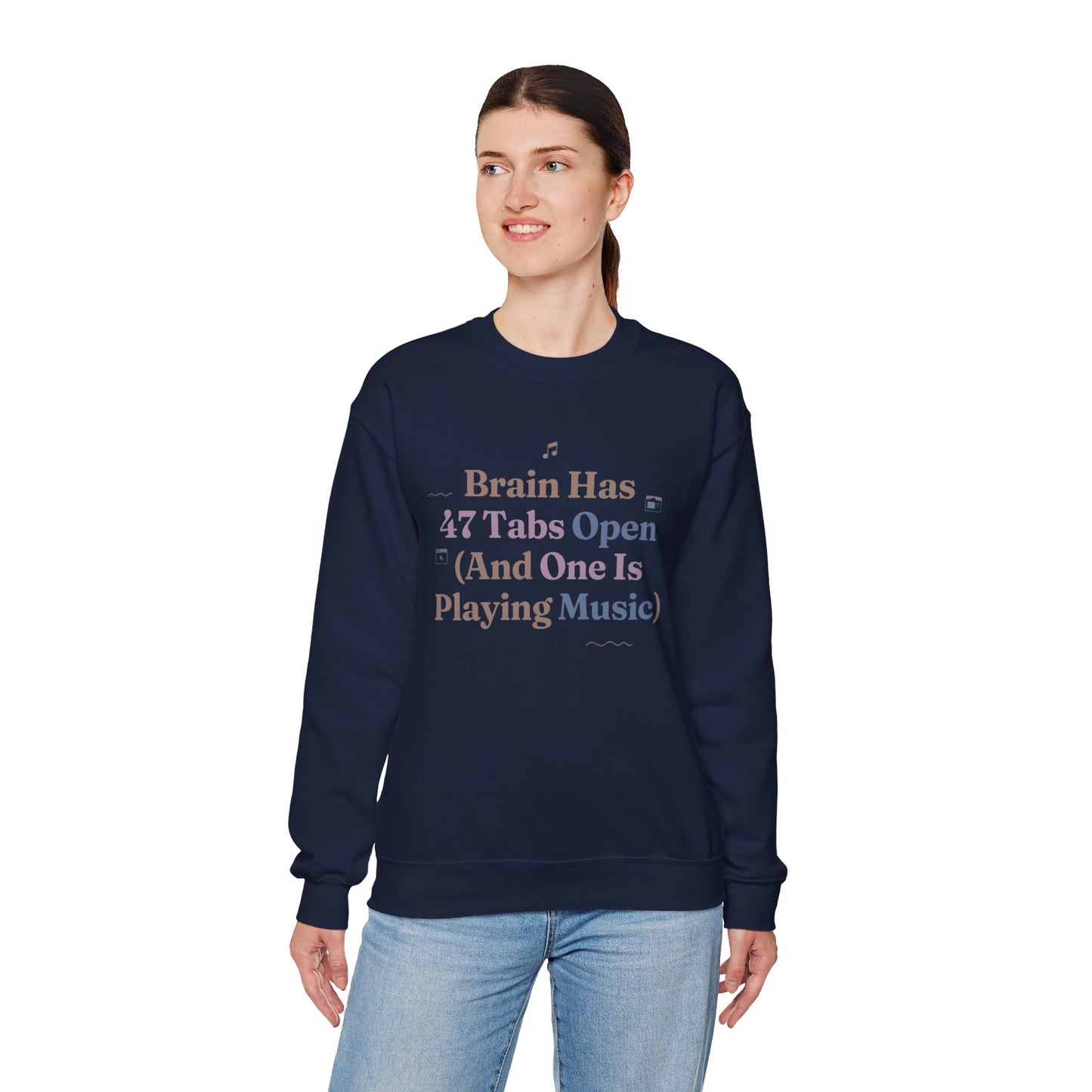 Hyperfocus Mode: '47 Tabs Open & Playing Music' Neurospicy Lofi Sweatshirt