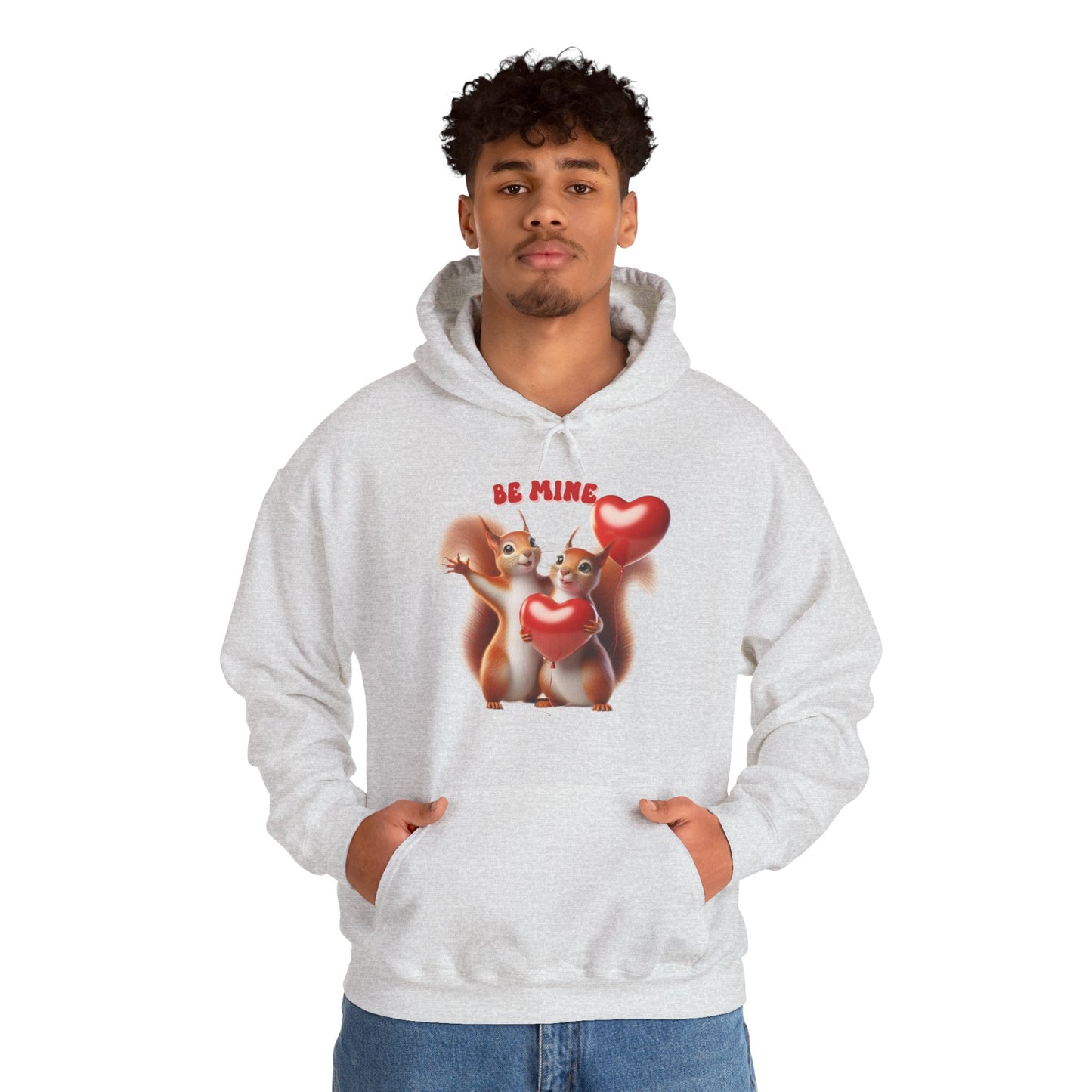 Nutty for You: "Be Mine" Squirrel Couple Love Heart Hoodie