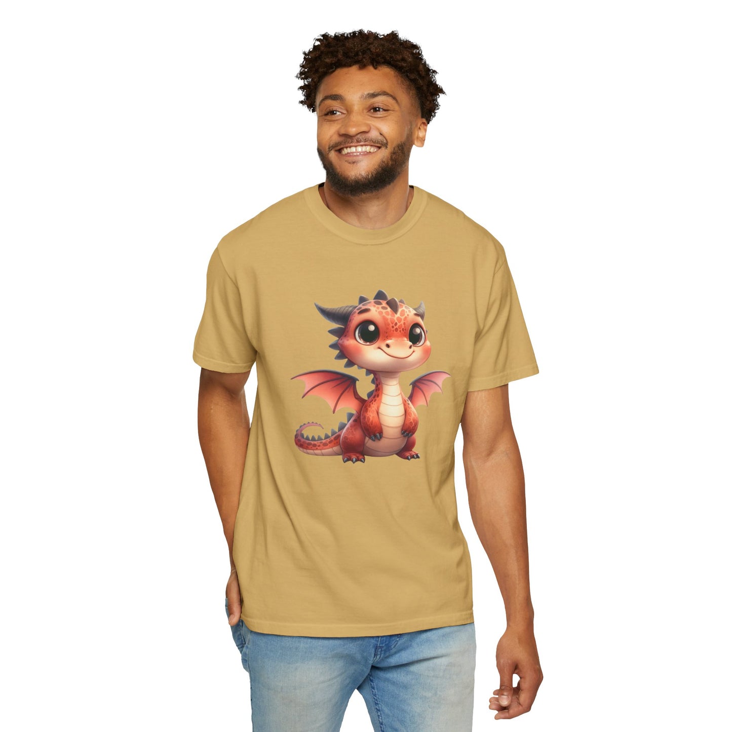 Playful Whimsy Dragon - Unique Cartoon-Style Dragon T-Shirt Design for Fun and Fantasy Lovers