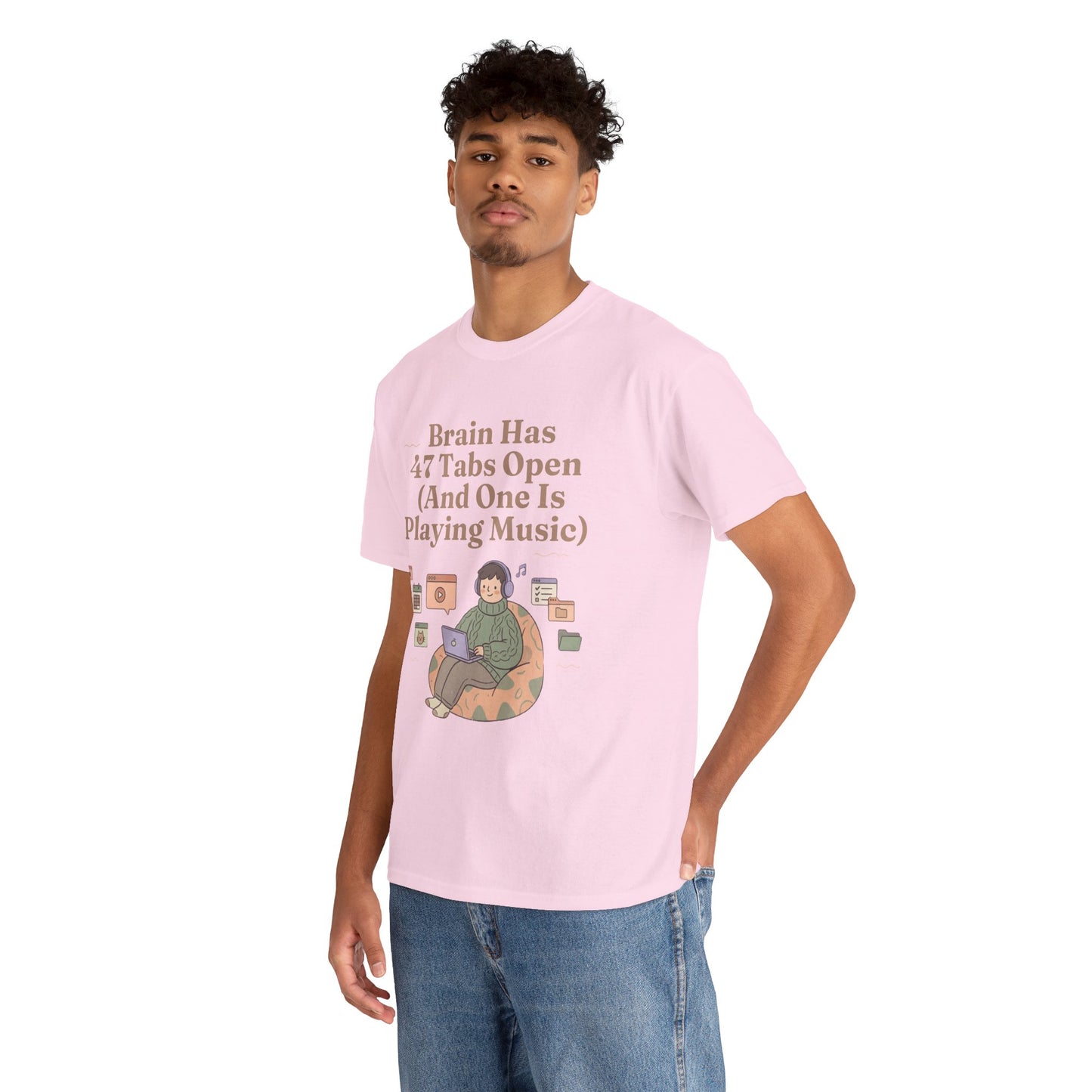 ADHD Lofi Aesthetic: 'Brain Has 47 Tabs Open (And One Is Playing Music)' Graphic Tee