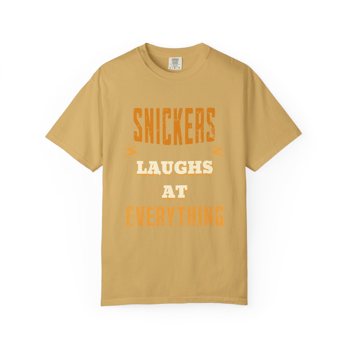 Cheerful 'Laughs at Everything' T-Shirt - coworker/friend Inspired Humorous Fun Shirt