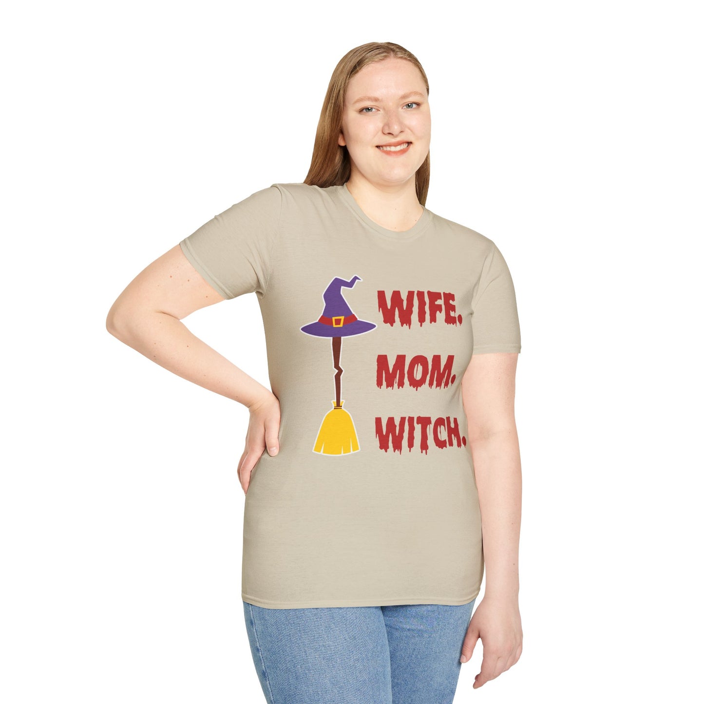 Spooky ‘Wife. Mom. Witch.’ Halloween Tee - Fun & Festive Holiday Apparel