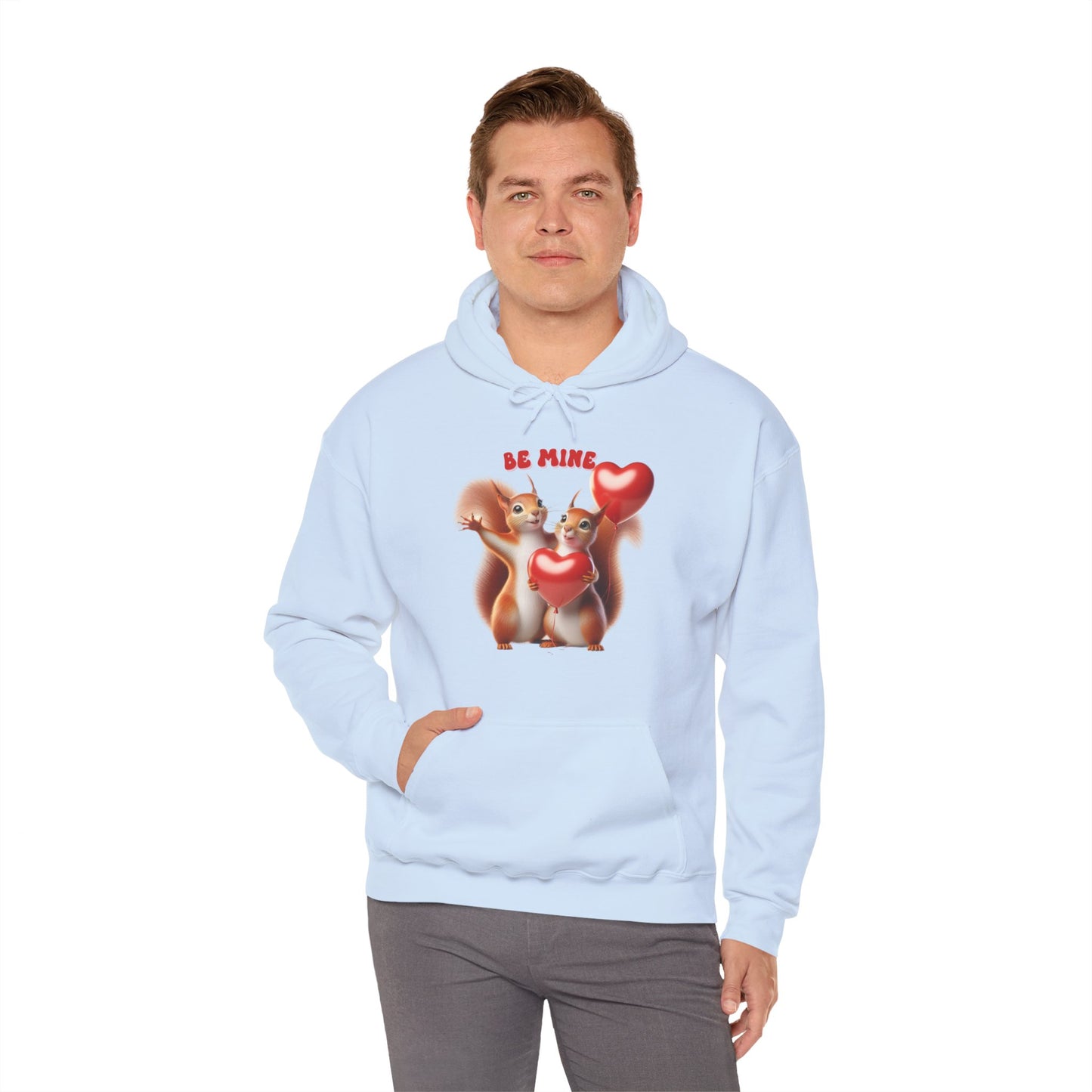 Nutty for You: "Be Mine" Squirrel Couple Love Heart Hoodie