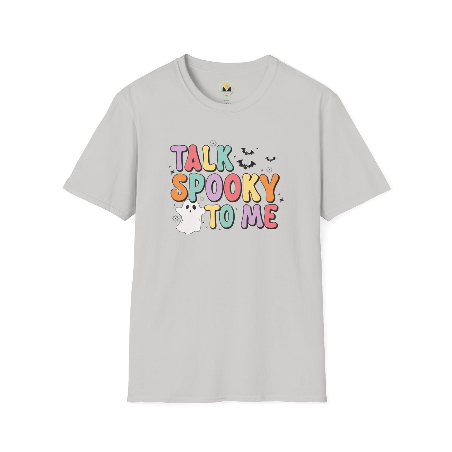 Talk Spooky To Me – Cute Pastel Ghost Halloween T‑Shirt for Spooky Season Lovers