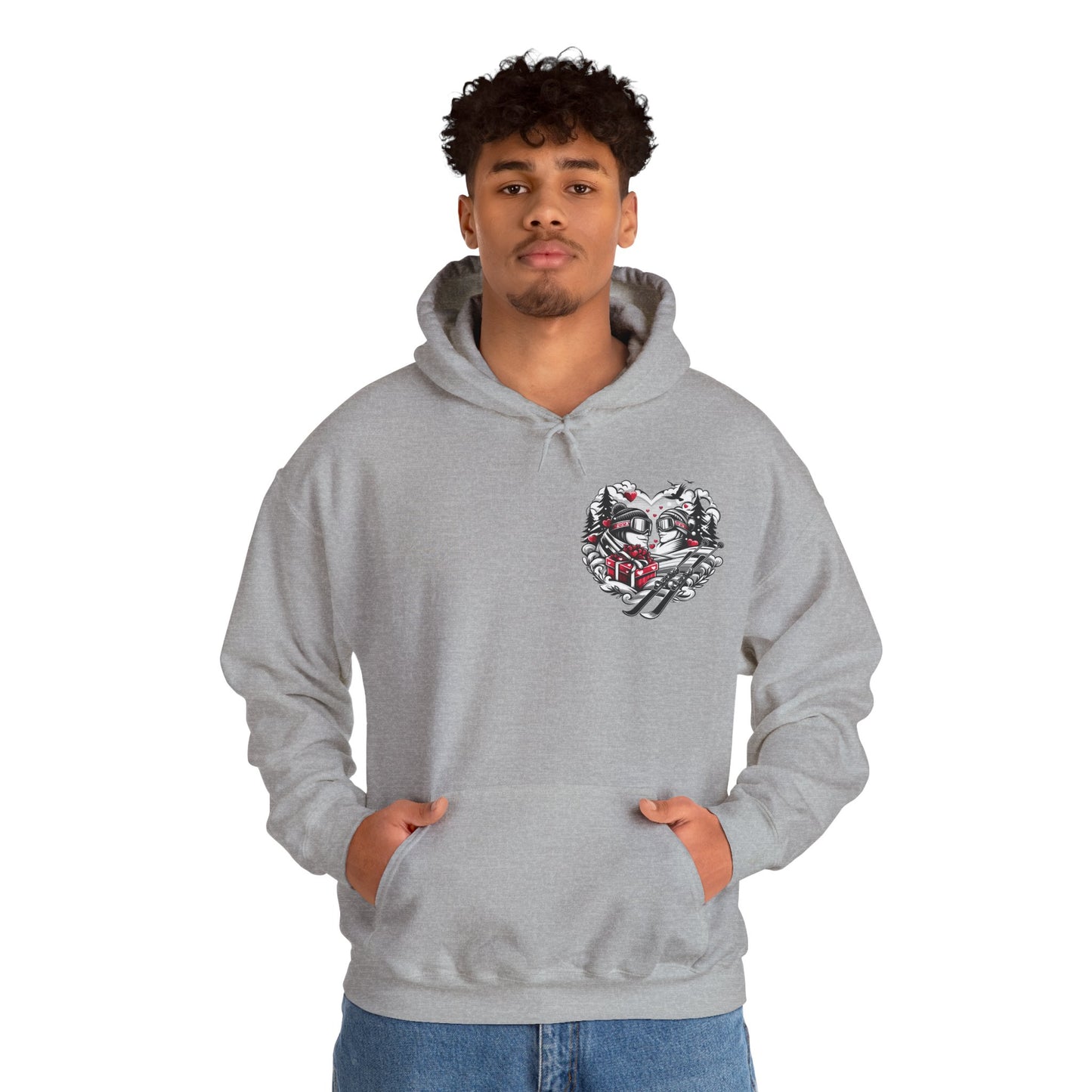 Love on the Slopes" Ski Couple Hoodie | Matching Winter Retreat Sweatshirt | Romantic Après-Ski Gift