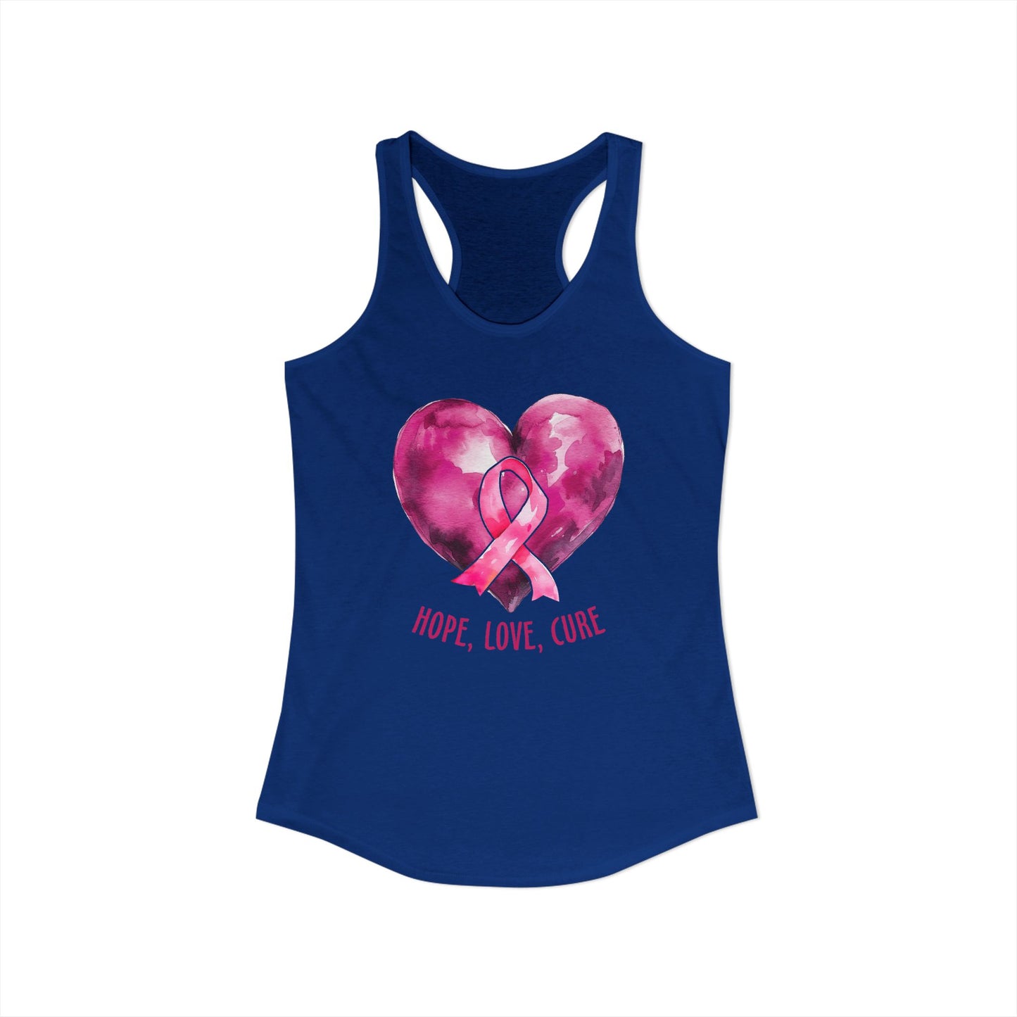 Heart of Hope" Watercolor Pink Ribbon Tank | Breast Cancer Awareness Racerback | Survivor & Support Shirt