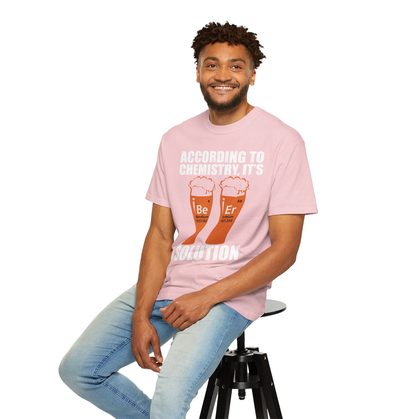 Viral Science BeEr Chemistry T-Shirt - Periodic Table Elements Graphic Comfort Colors Ring Spun Cotton Tee - Gift for Science Nerds
