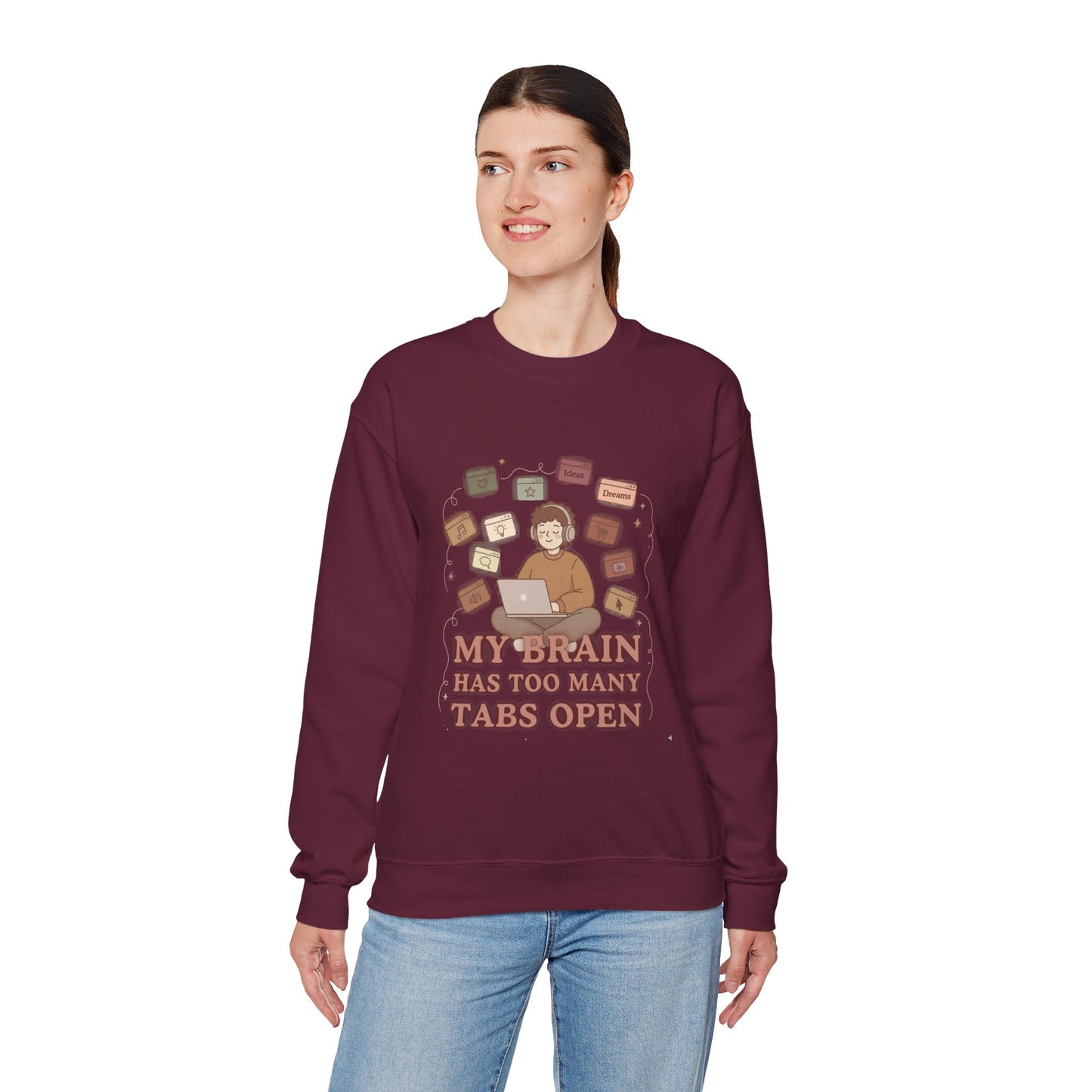 The "Balanced Chaos" Earth Tone ADHD Crewneck
