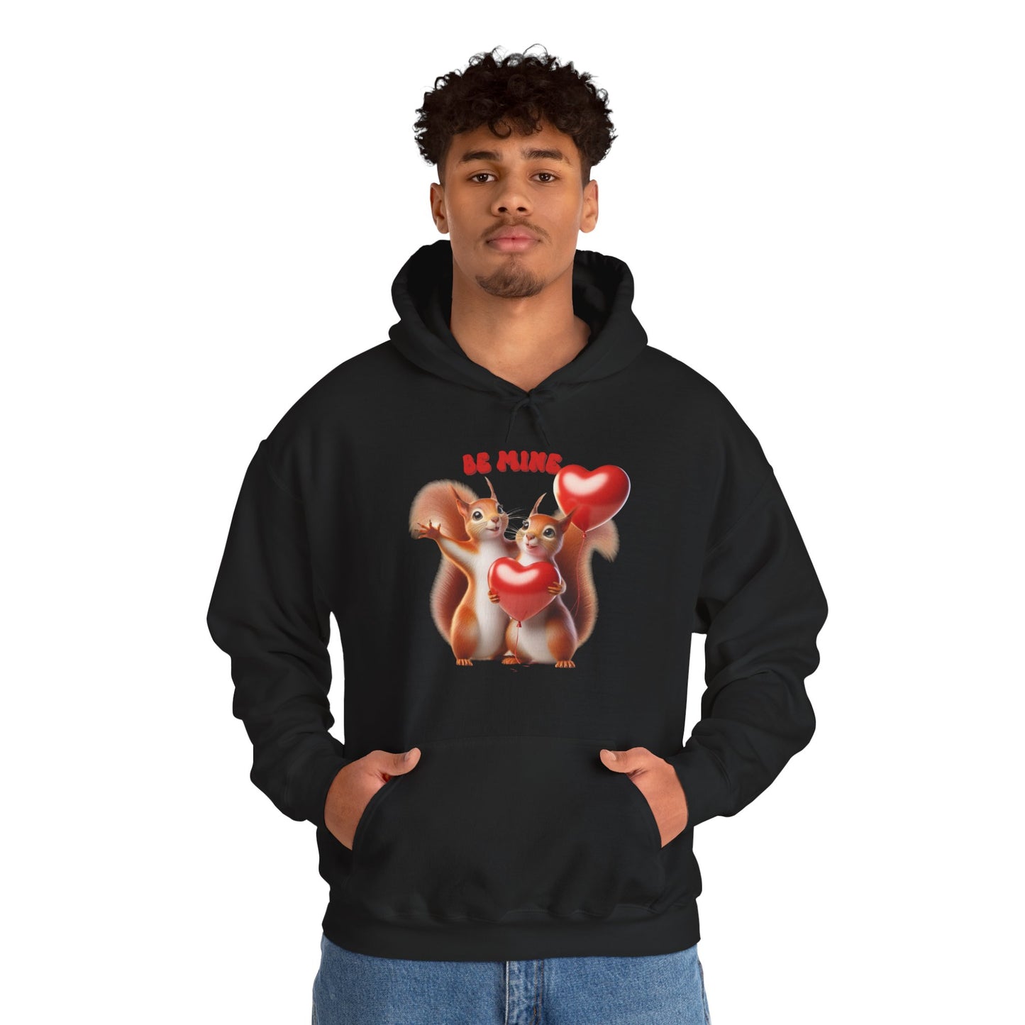 Nutty for You: "Be Mine" Squirrel Couple Love Heart Hoodie