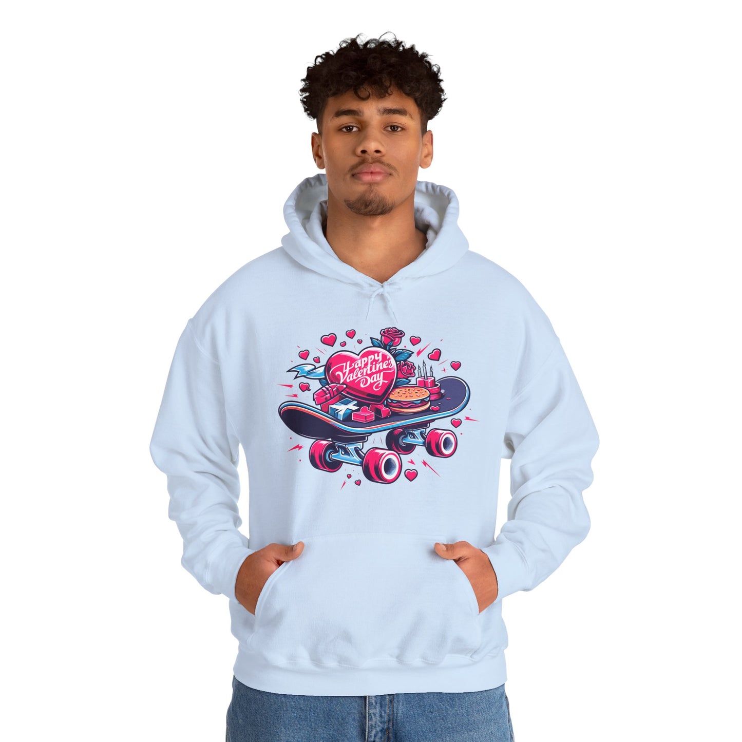 Skateboard Valentine's Hoodie | Edgy "Ride & Love" Graphic Sweatshirt | Funny Skater Gift