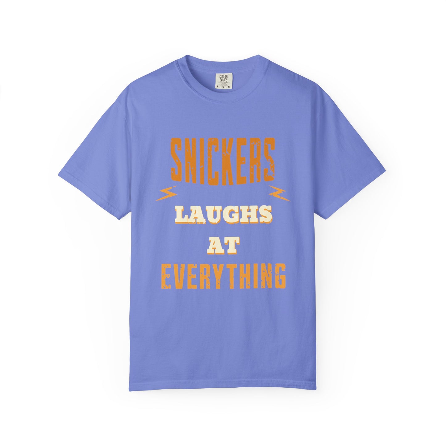 Cheerful 'Laughs at Everything' T-Shirt - coworker/friend Inspired Humorous Fun Shirt